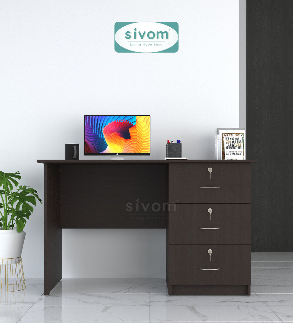 Sivom SIVOM COUNTER Multipurpose Study/Home/Office Table Engineered Wood Study Table for Modern Homes | Elegant Design & Premium Finish (Copy)