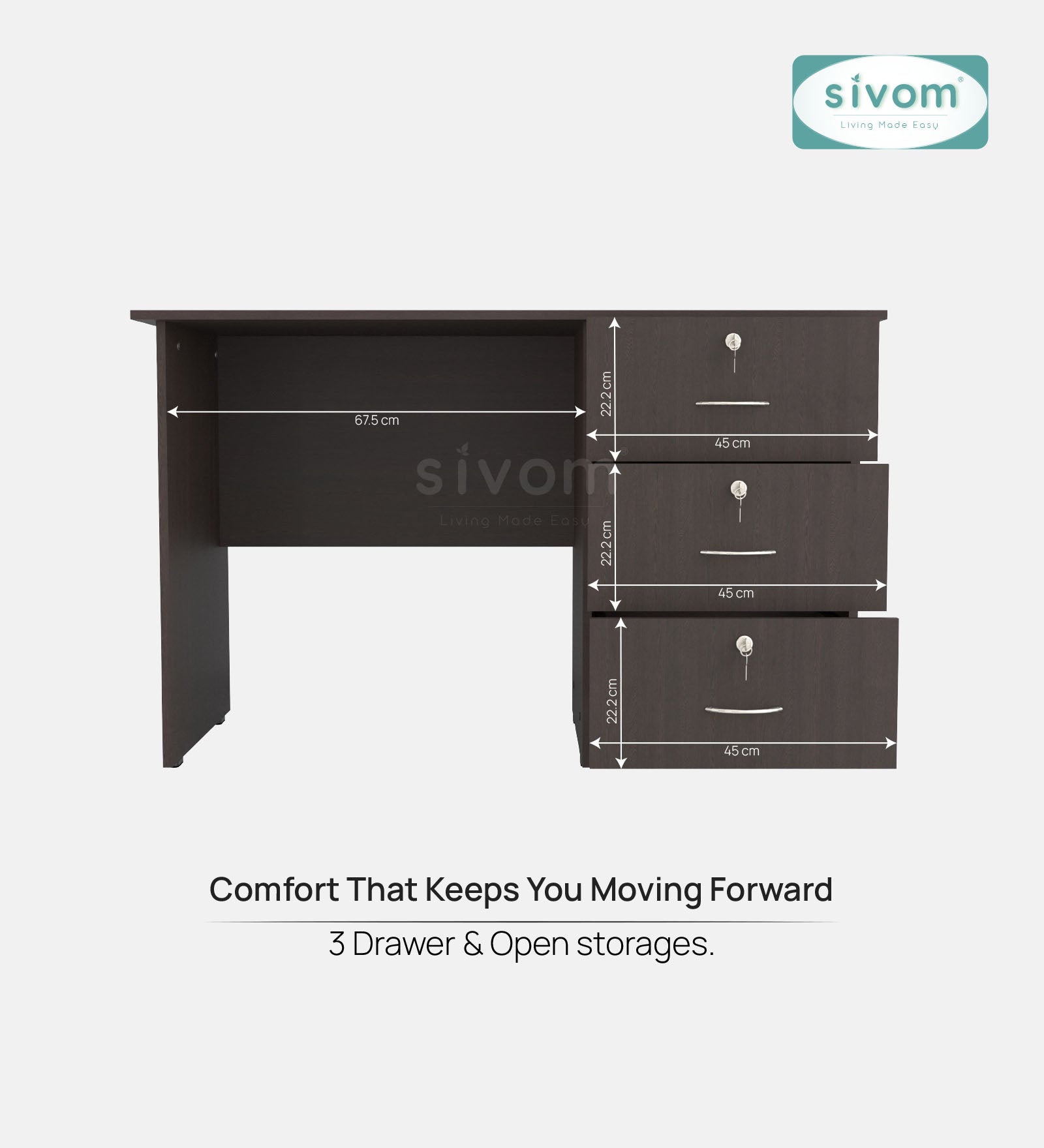 Sivom SIVOM COUNTER Multipurpose Study/Home/Office Table Engineered Wood Study Table for Modern Homes | Elegant Design & Premium Finish (Copy)