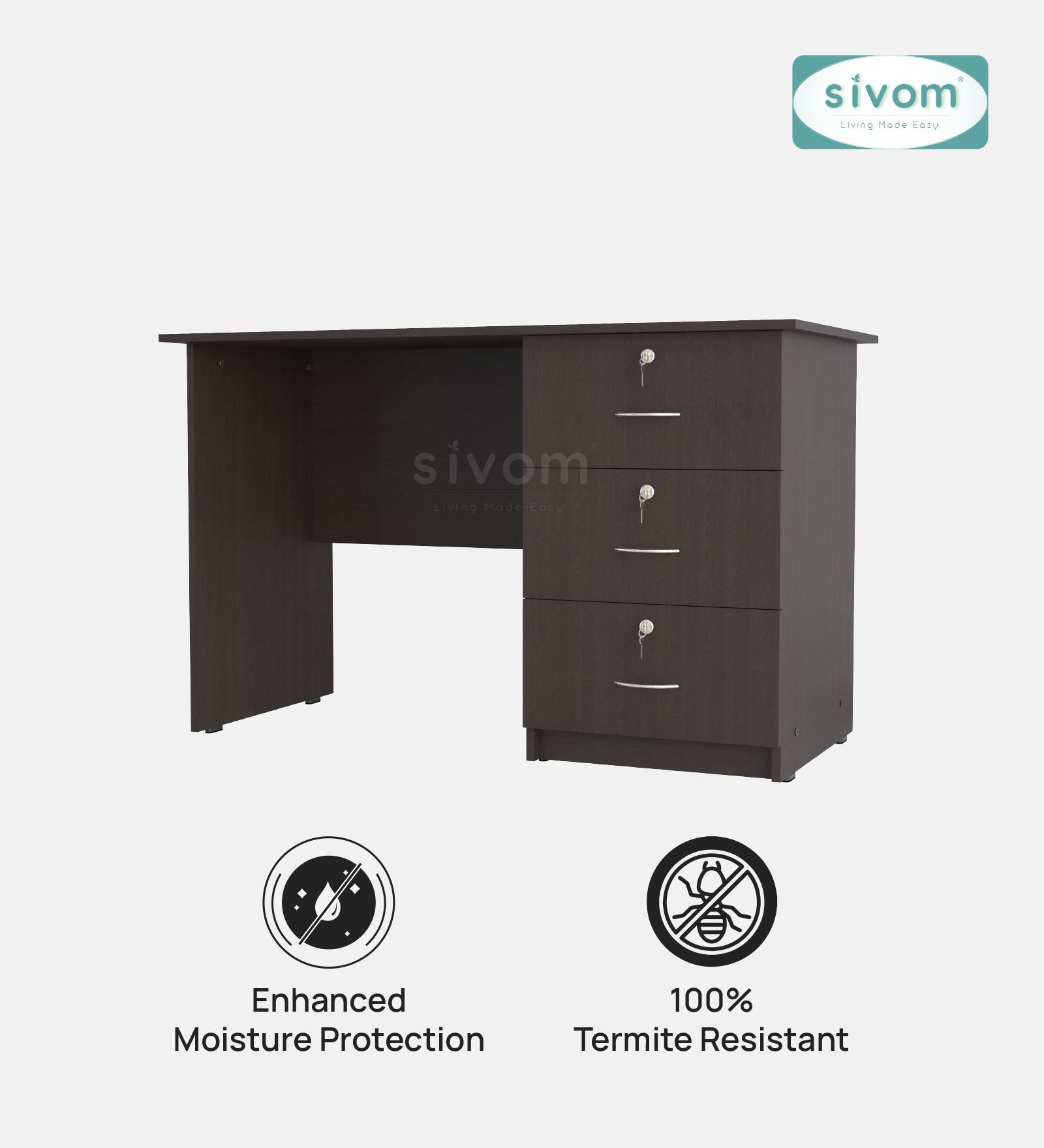 Sivom SIVOM COUNTER Multipurpose Study/Home/Office Table Engineered Wood Study Table for Modern Homes | Elegant Design & Premium Finish (Copy)