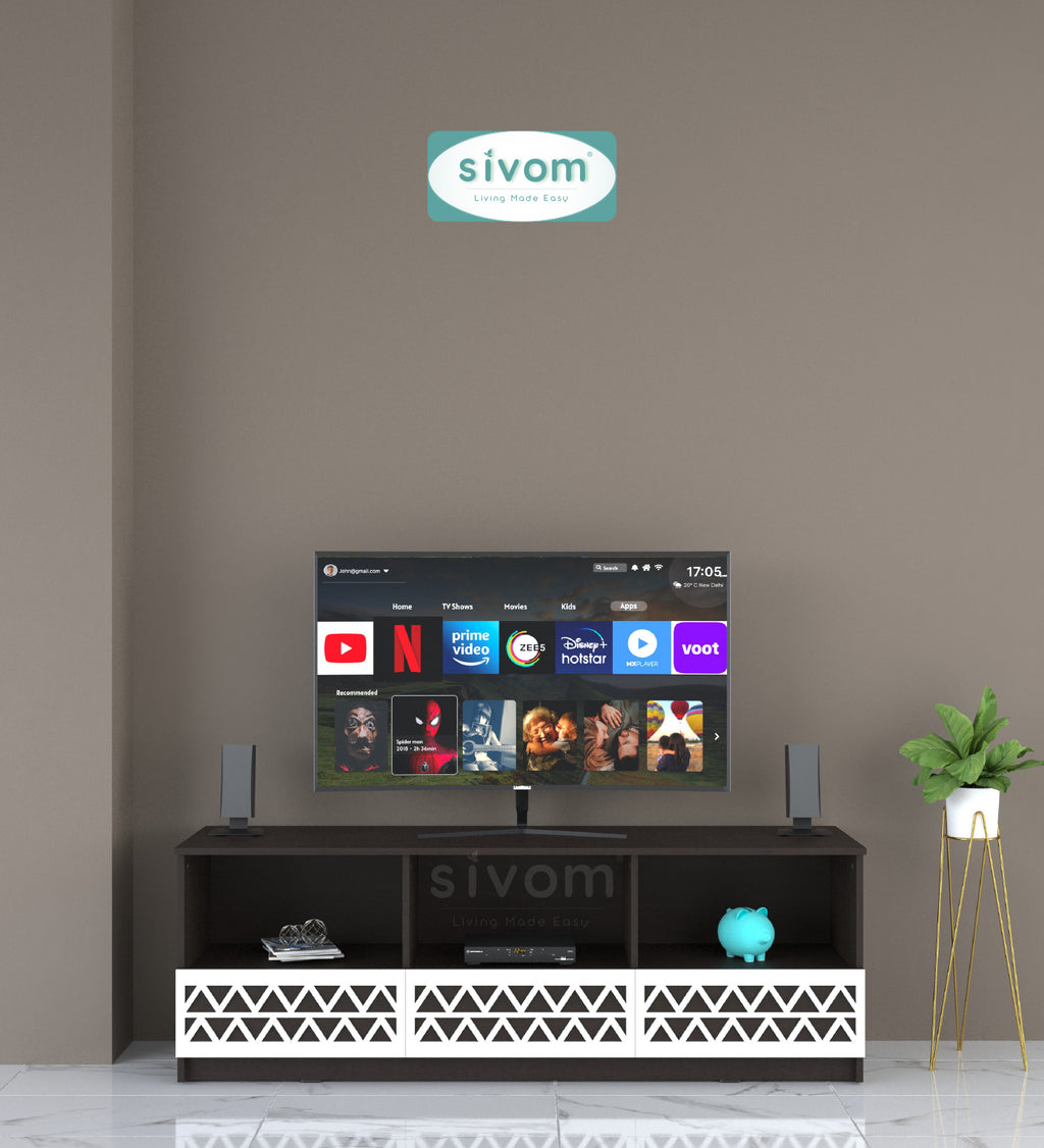 Sivom SIVOM Cozy Multipurpose TV Unit fits upto 55 inch with Storage Engineered Wood TV Entertainment Unit for Modern Homes | Elegant Design & Premium Finish