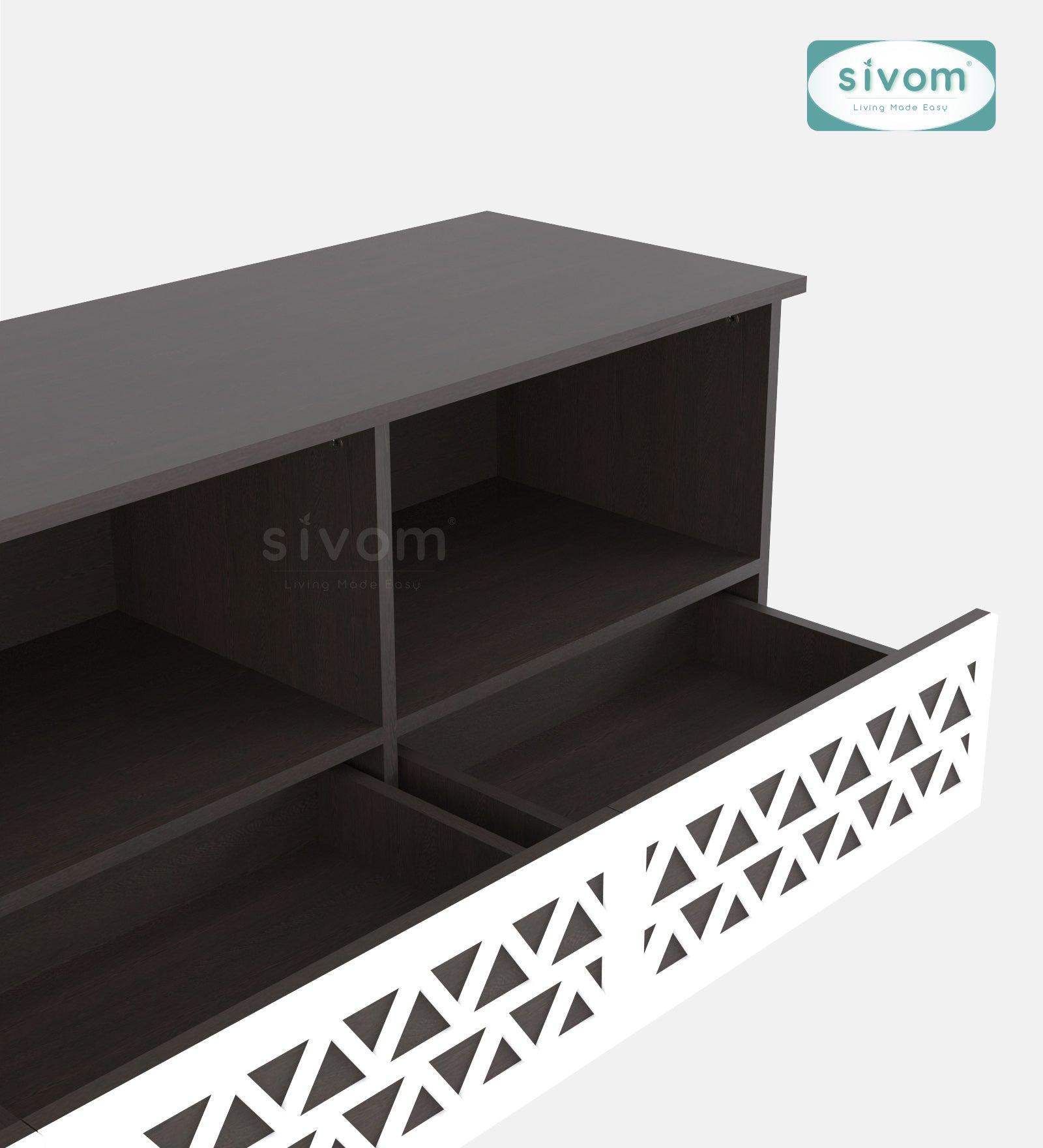 Sivom SIVOM Cozy Multipurpose TV Unit fits upto 55 inch with Storage Engineered Wood TV Entertainment Unit for Modern Homes | Elegant Design & Premium Finish