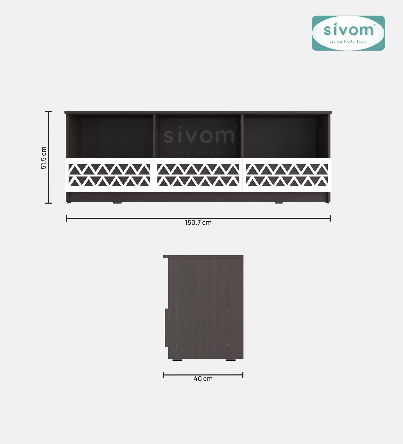 Sivom SIVOM Cozy Multipurpose TV Unit fits upto 55 inch with Storage Engineered Wood TV Entertainment Unit for Modern Homes | Elegant Design & Premium Finish