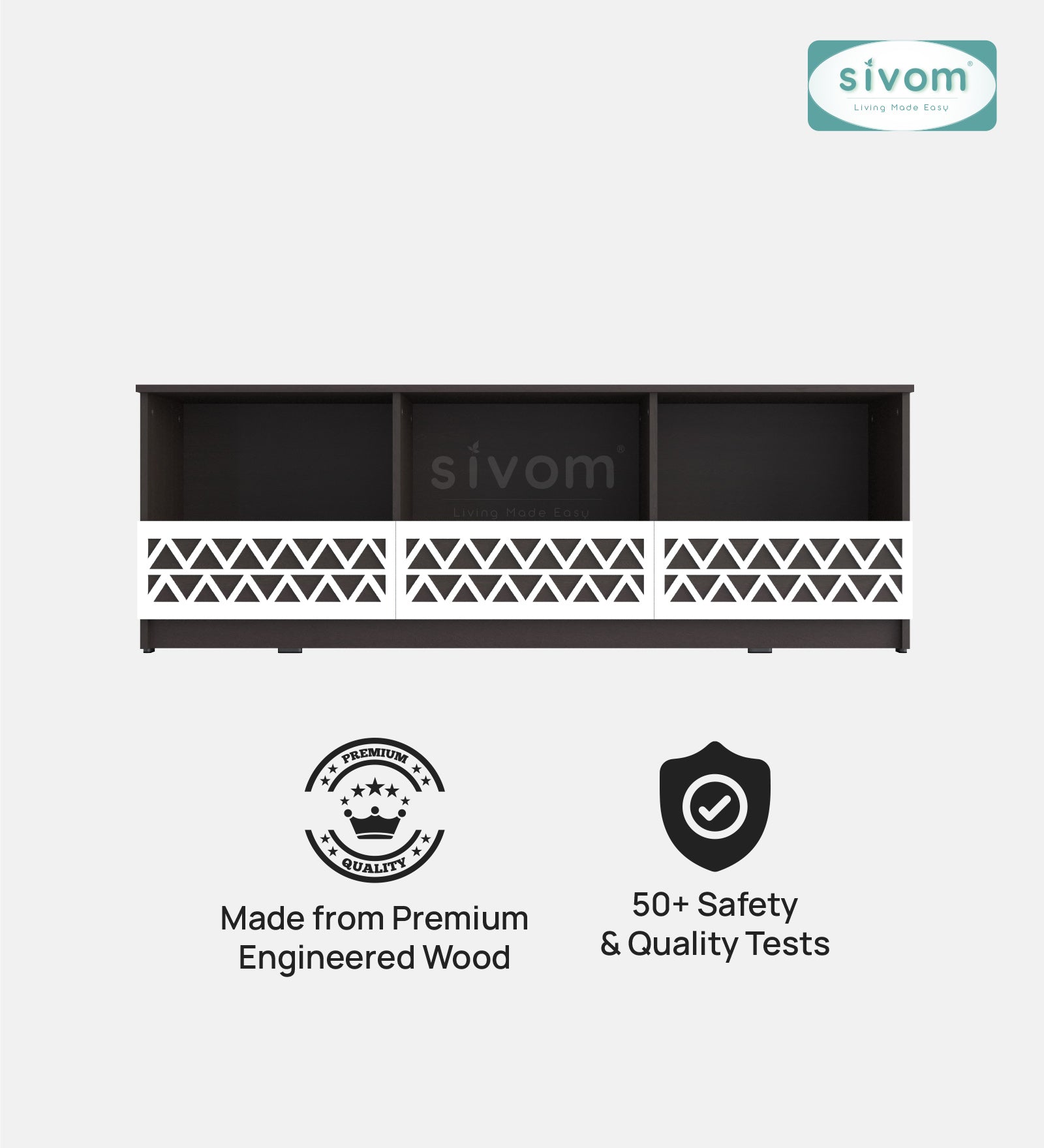 Sivom SIVOM Cozy Multipurpose TV Unit fits upto 55 inch with Storage Engineered Wood TV Entertainment Unit for Modern Homes | Elegant Design & Premium Finish