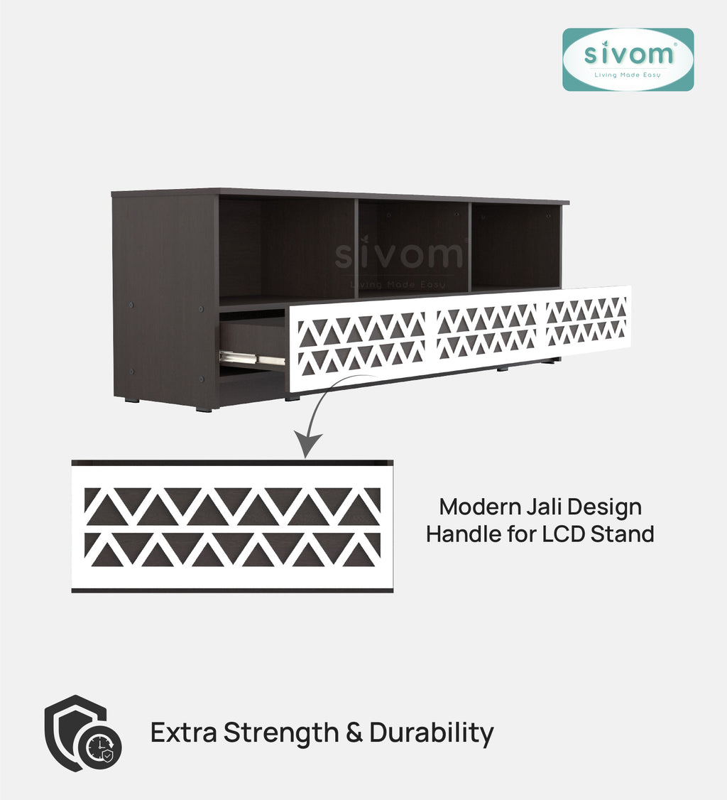 Sivom SIVOM Cozy Multipurpose TV Unit fits upto 55 inch with Storage Engineered Wood TV Entertainment Unit for Modern Homes | Elegant Design & Premium Finish