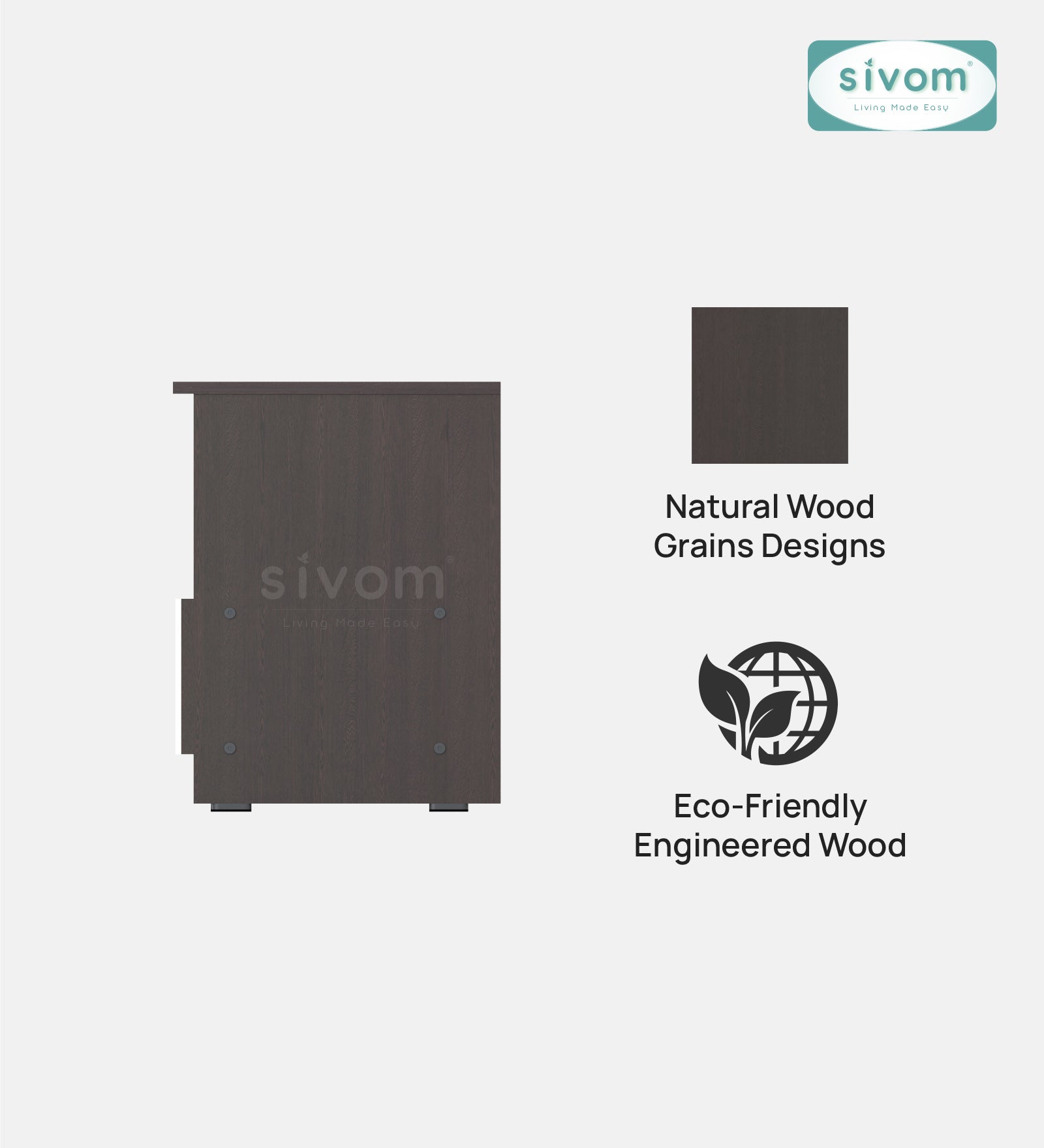 Sivom SIVOM Cozy Multipurpose TV Unit fits upto 55 inch with Storage Engineered Wood TV Entertainment Unit for Modern Homes | Elegant Design & Premium Finish