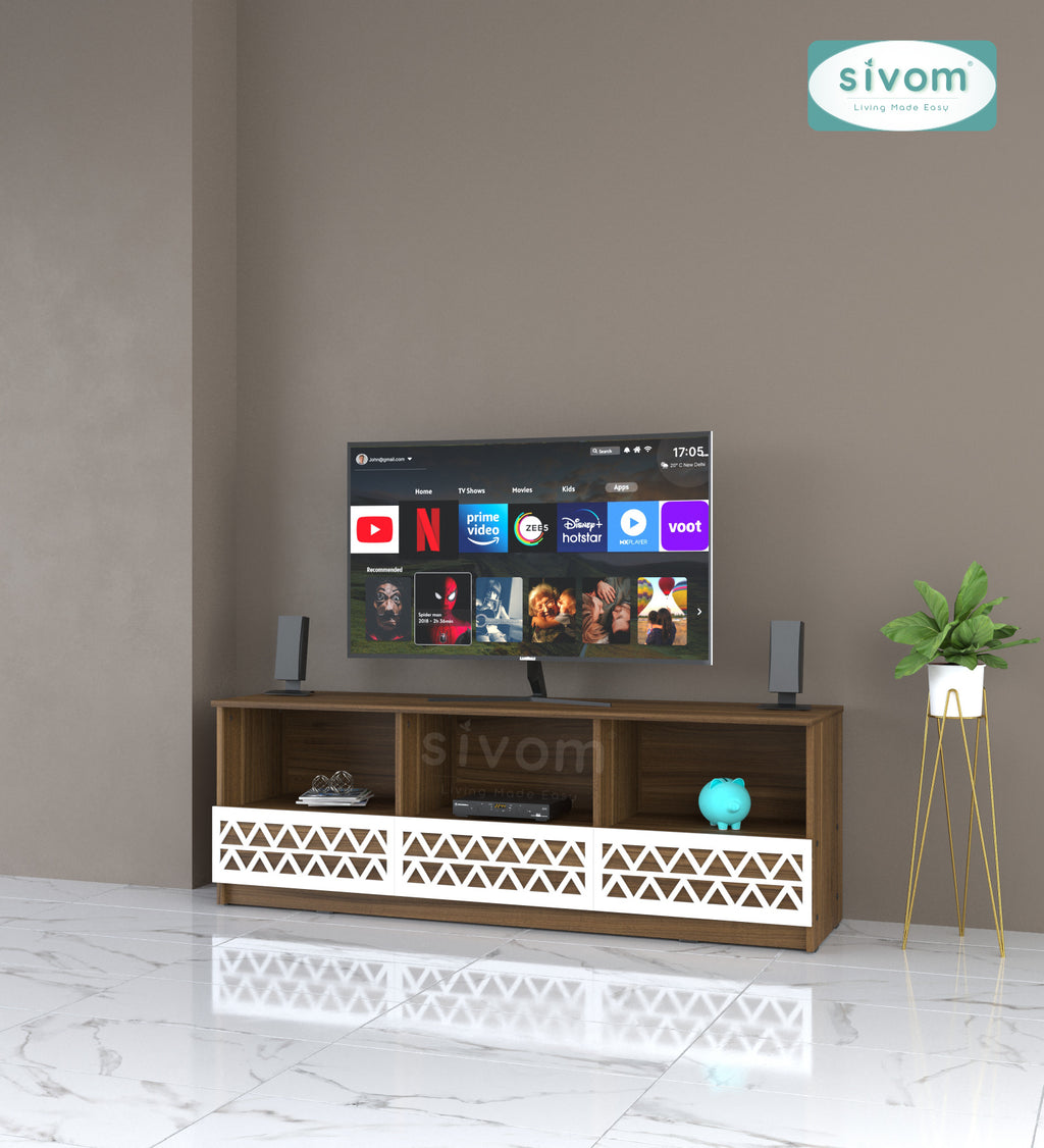 Sivom SIVOM Cozy Multipurpose TV Unit fits upto 55 inch with Storage Engineered Wood TV Entertainment Unit for Modern Homes | Elegant Design & Premium Finish