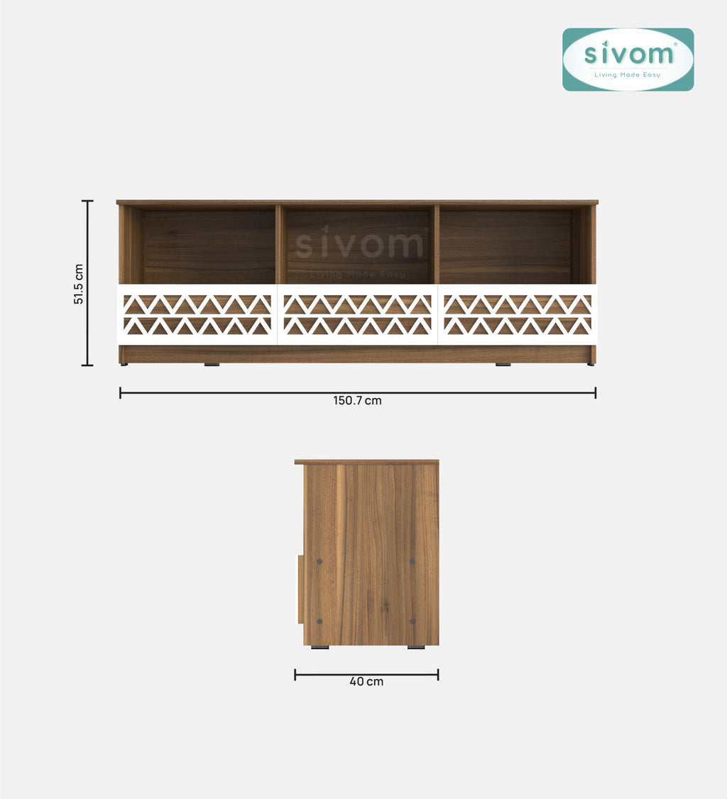 Sivom SIVOM Cozy Multipurpose TV Unit fits upto 55 inch with Storage Engineered Wood TV Entertainment Unit for Modern Homes | Elegant Design & Premium Finish