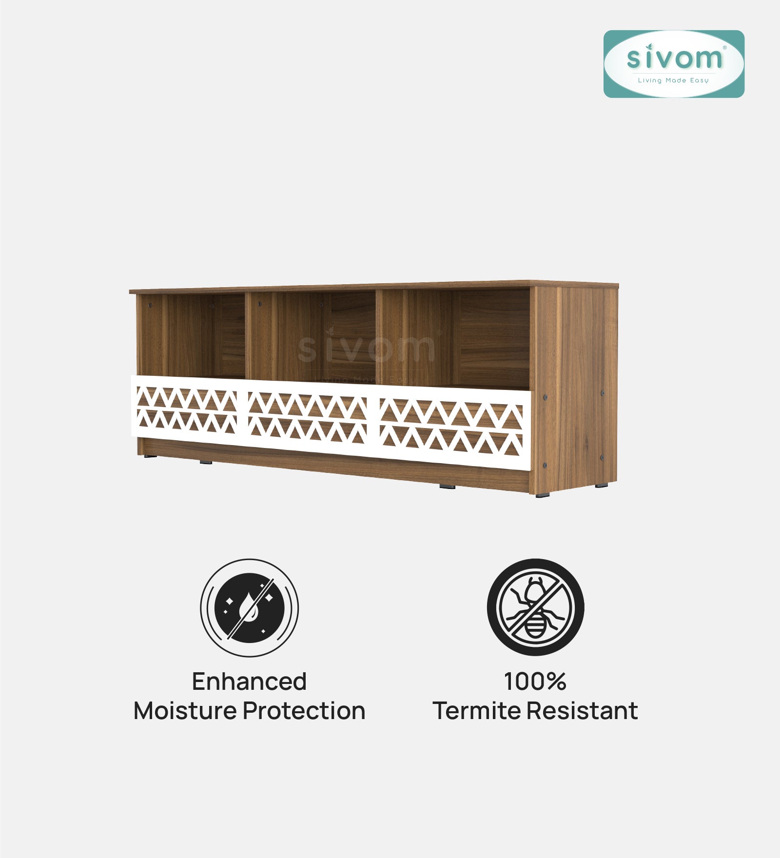 Sivom SIVOM Cozy Multipurpose TV Unit fits upto 55 inch with Storage Engineered Wood TV Entertainment Unit for Modern Homes | Elegant Design & Premium Finish