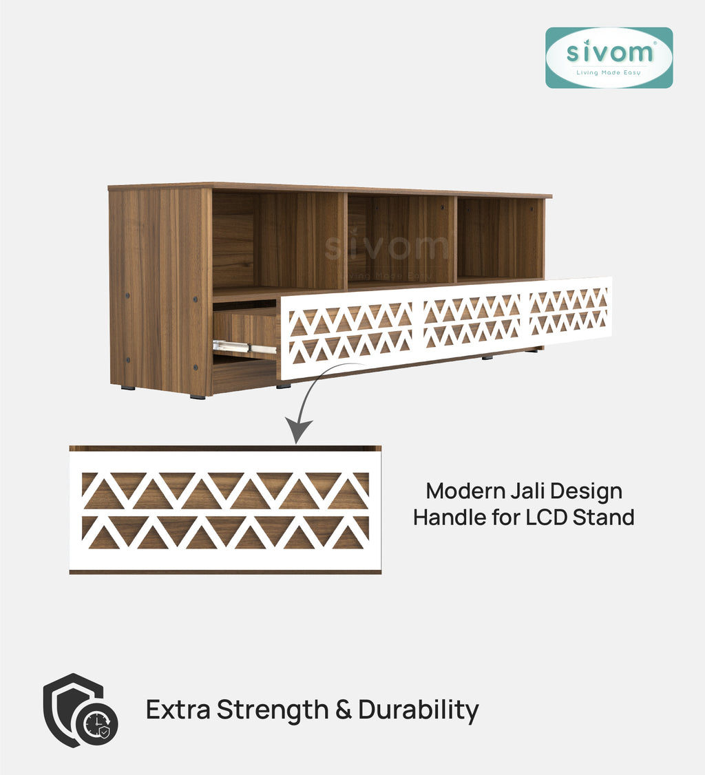 Sivom SIVOM Cozy Multipurpose TV Unit fits upto 55 inch with Storage Engineered Wood TV Entertainment Unit for Modern Homes | Elegant Design & Premium Finish