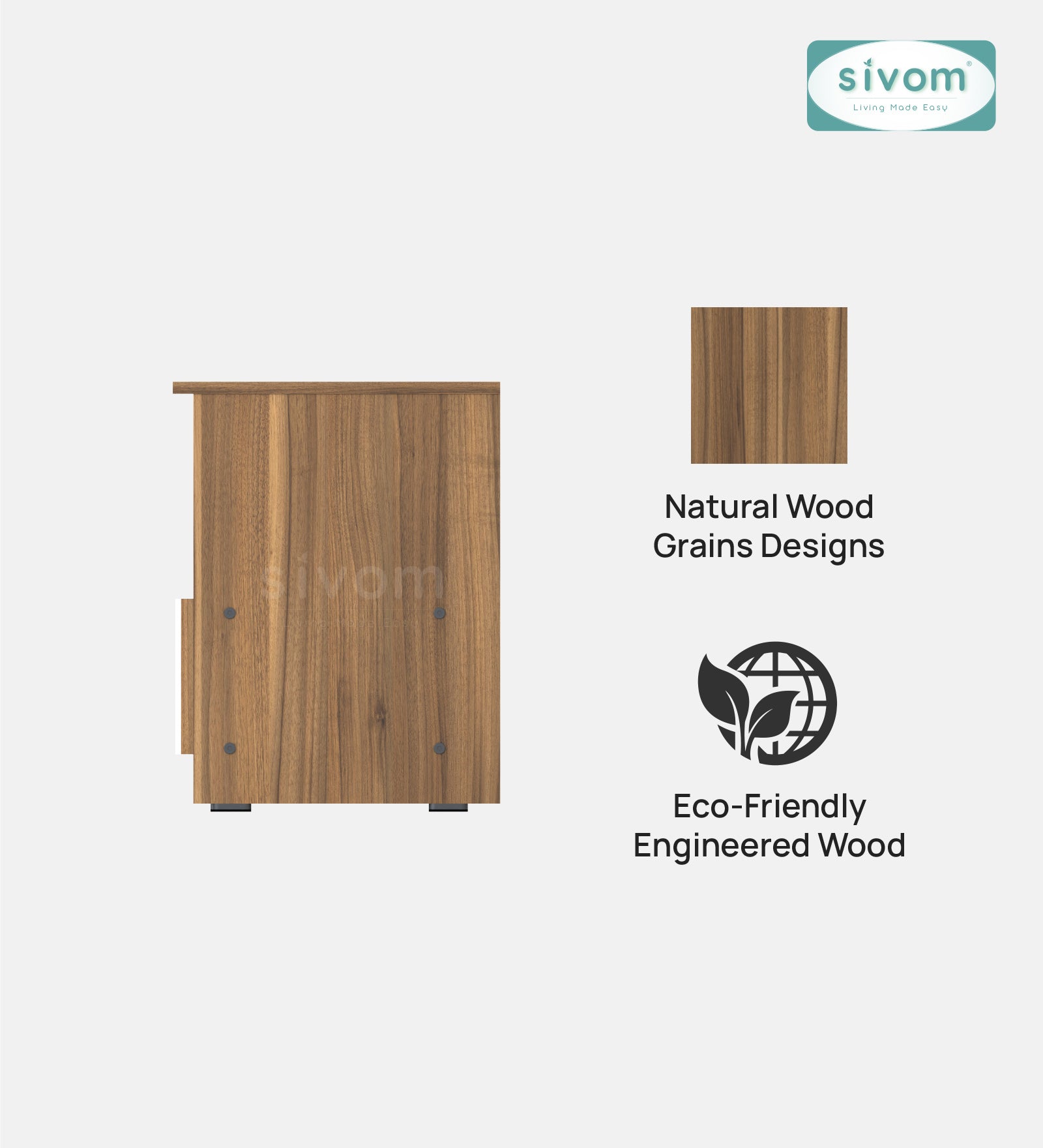 Sivom SIVOM Cozy Multipurpose TV Unit fits upto 55 inch with Storage Engineered Wood TV Entertainment Unit for Modern Homes | Elegant Design & Premium Finish