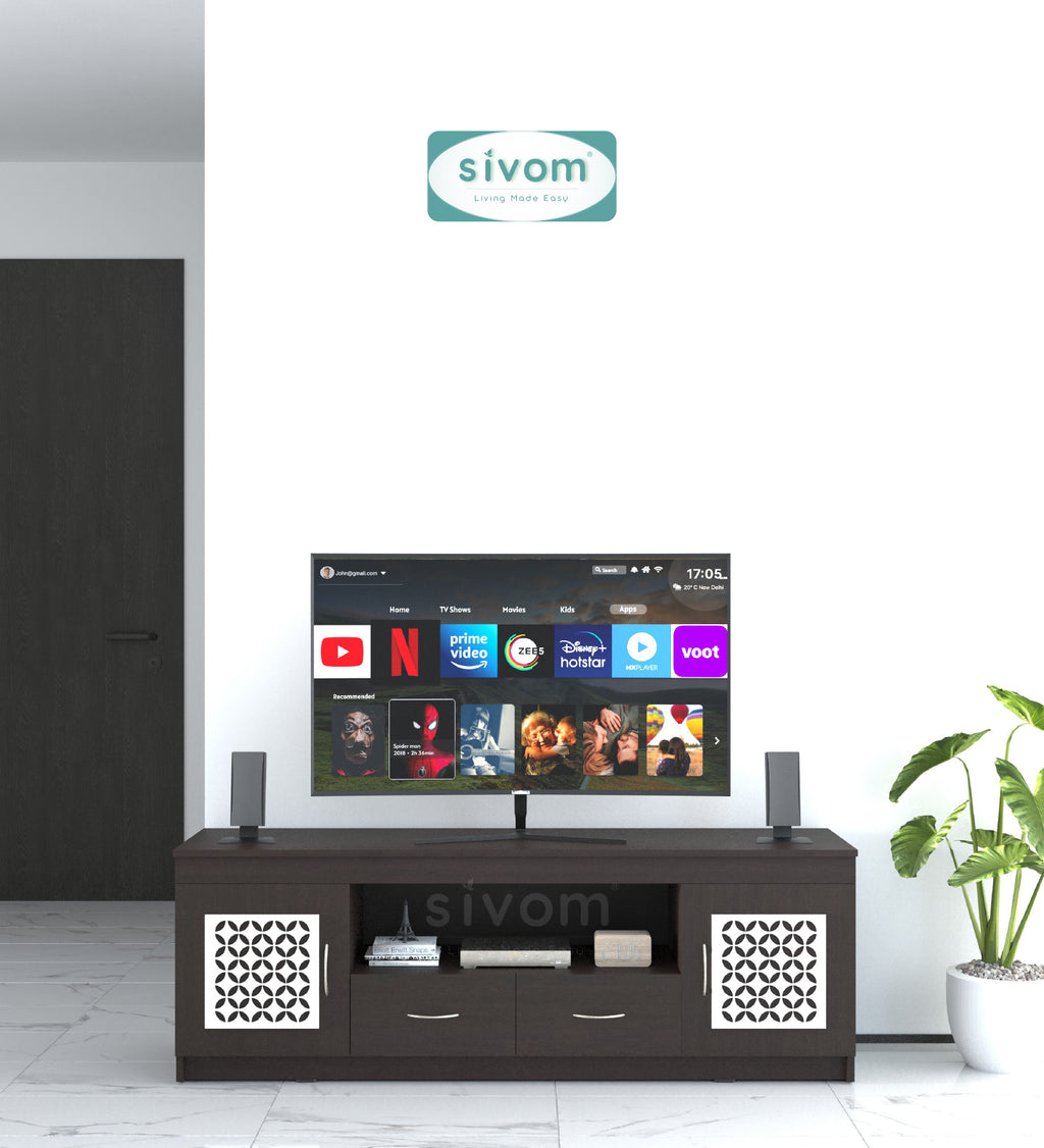 Sivom SIVOM Crafty Multipurpose TV Unit fits upto 55 inch with Storage Engineered Wood TV Entertainment Unit for Modern Homes | Elegant Design & Premium Finish