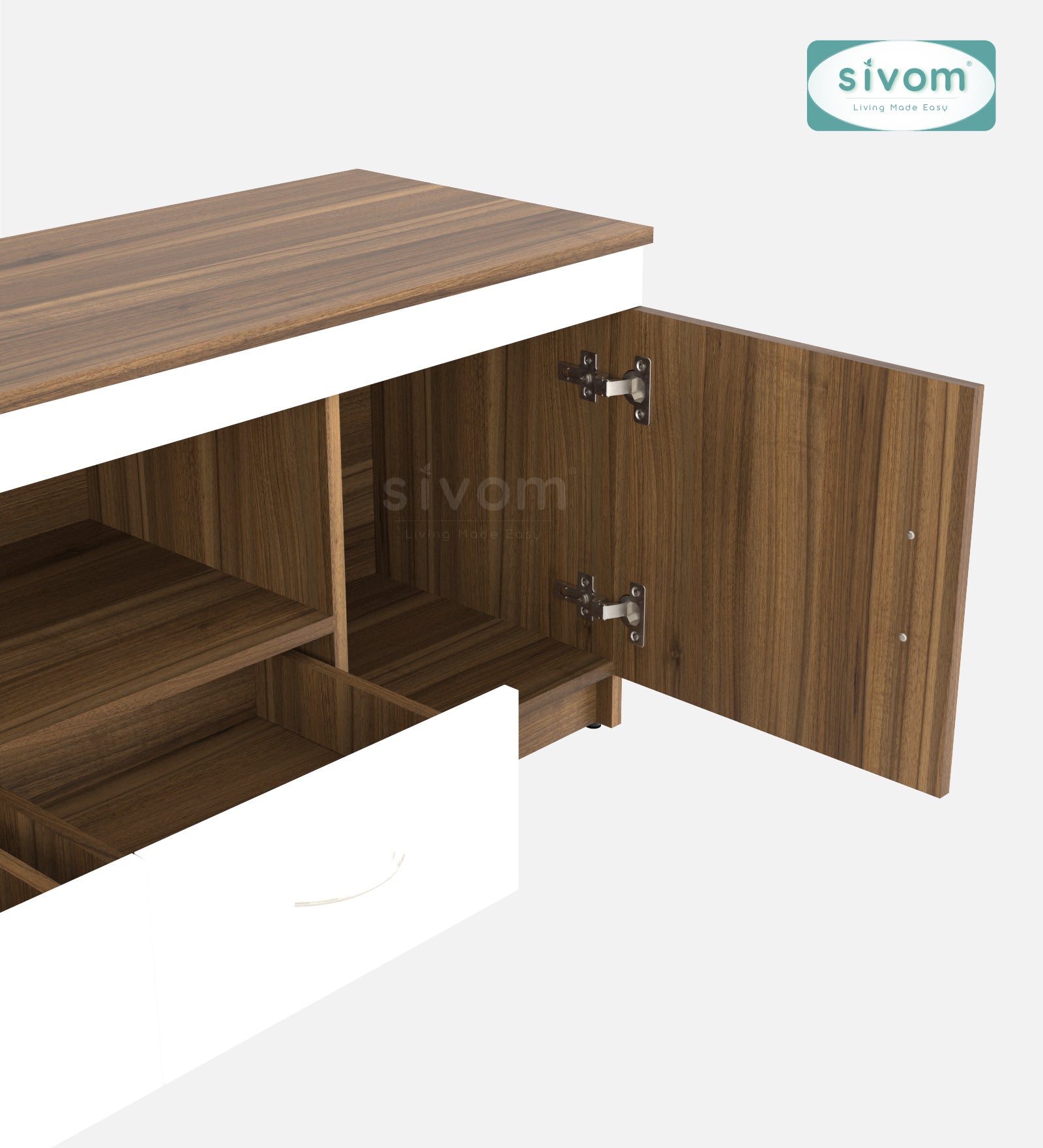 Sivom SIVOM Crafty Multipurpose TV Unit fits upto 55 inch with Storage Engineered Wood TV Entertainment Unit for Modern Homes | Elegant Design & Premium Finish