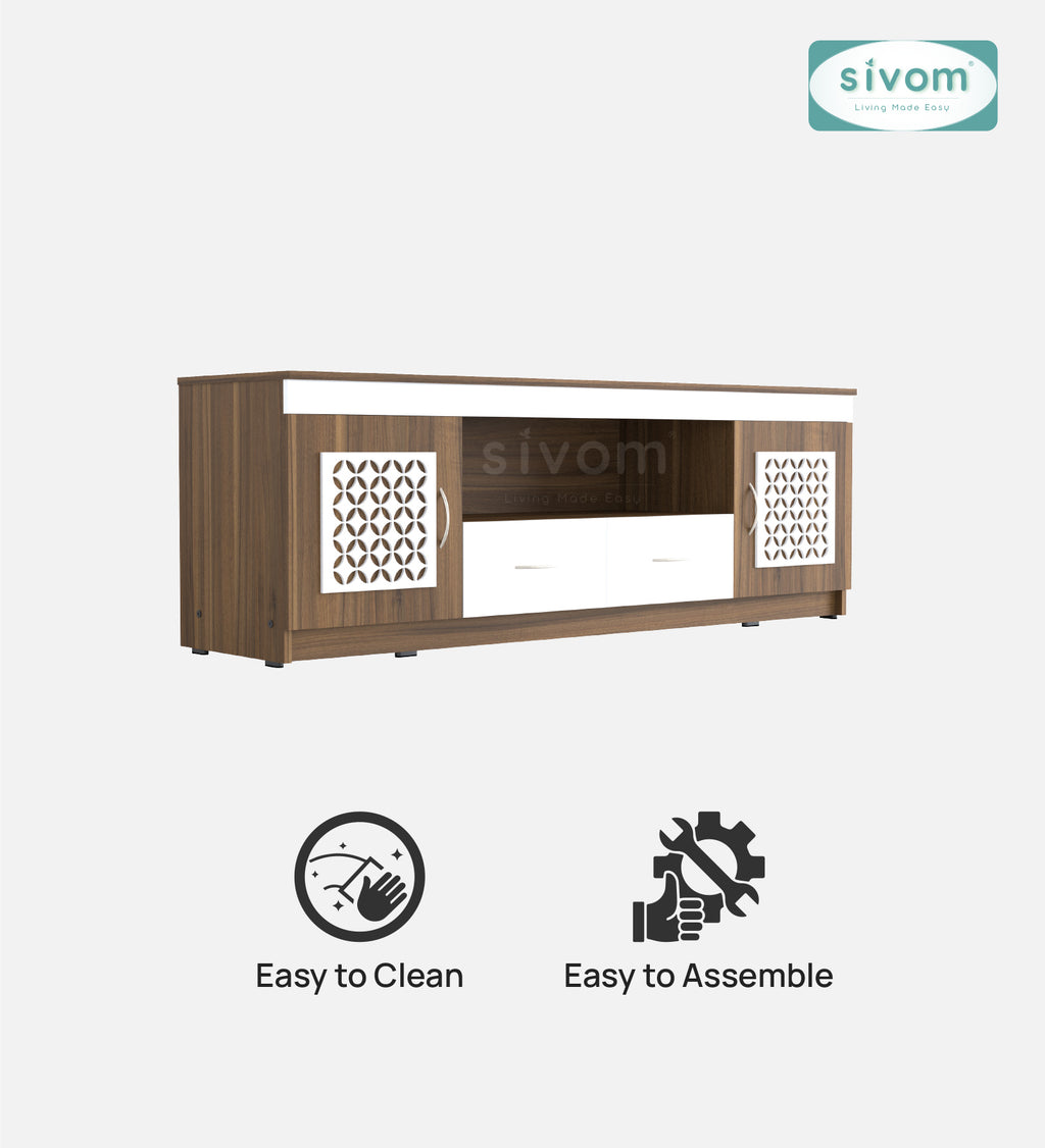 Sivom SIVOM Crafty Multipurpose TV Unit fits upto 55 inch with Storage Engineered Wood TV Entertainment Unit for Modern Homes | Elegant Design & Premium Finish