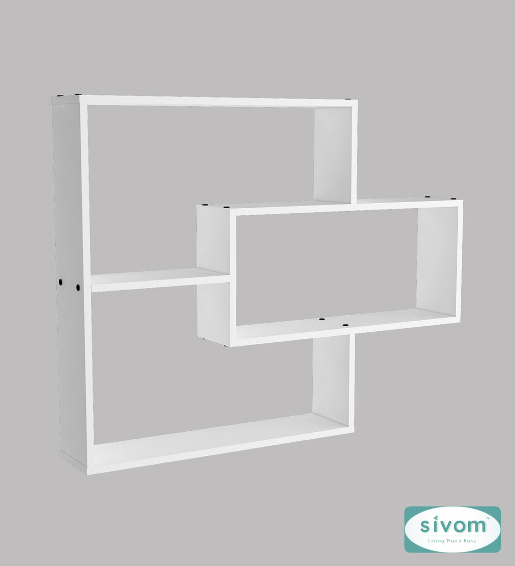 Sivom SIVOM CRIP Multipurpose Modular Wall Racks/Shelves/Organiser/Décor Particle Board Wall Shelf (Number of Shelves - 5, ) for Modern Homes | Elegant Design & Premium Finish