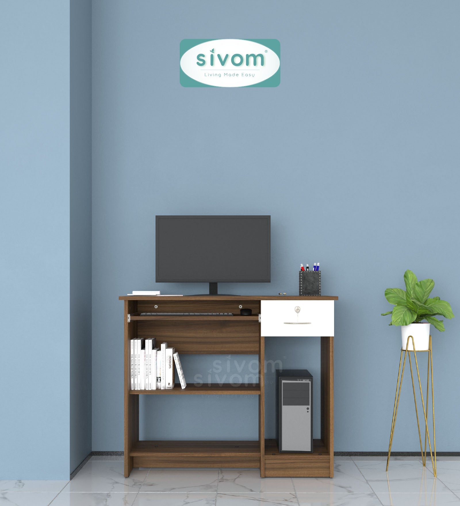 Sivom SIVOM Croma Study/Home Office Engineered Wood Computer Desk for Modern Homes | Elegant Design & Premium Finish