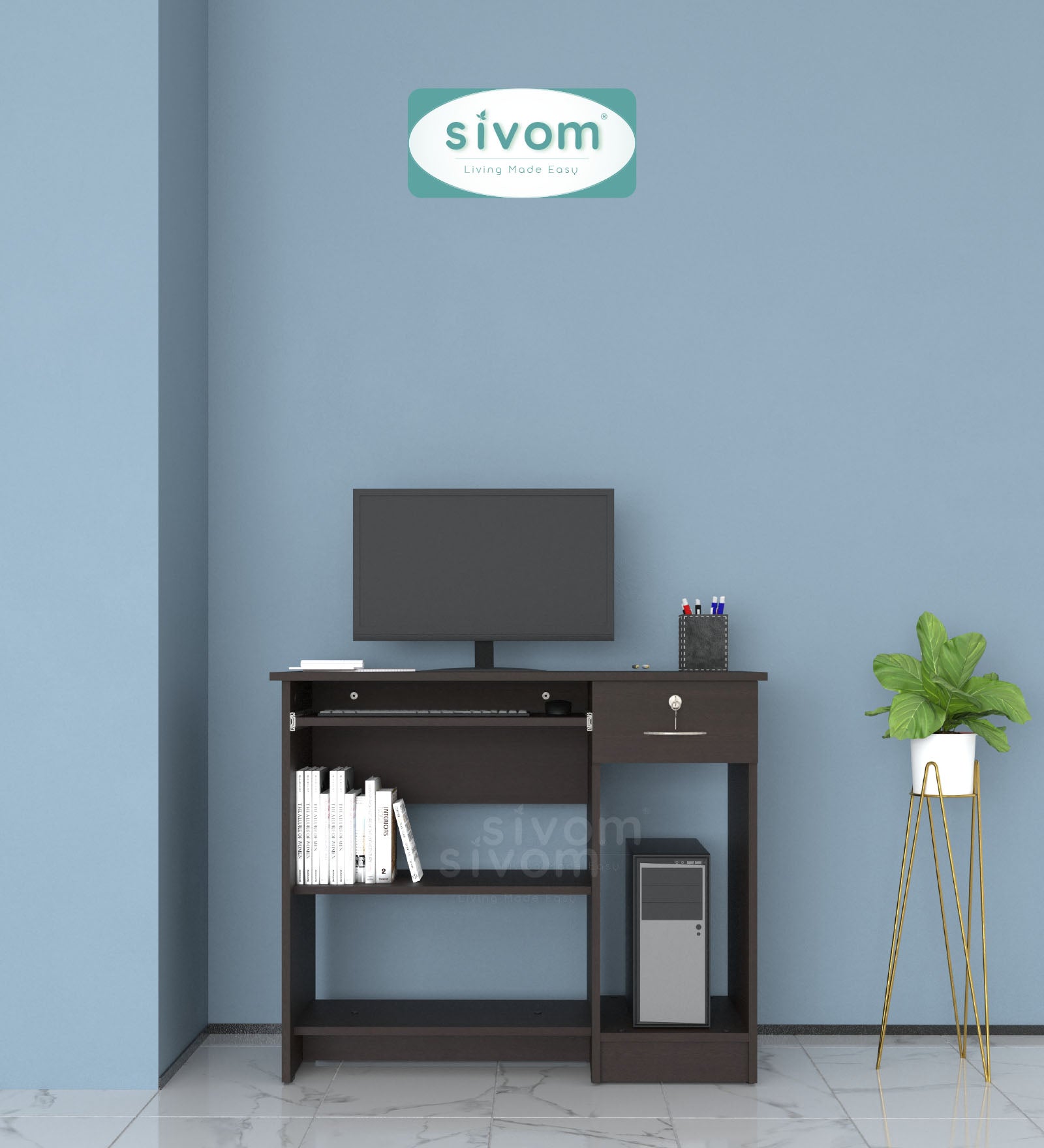Sivom SIVOM Croma Study/Home Office Engineered Wood Computer Desk for Modern Homes | Elegant Design & Premium Finish
