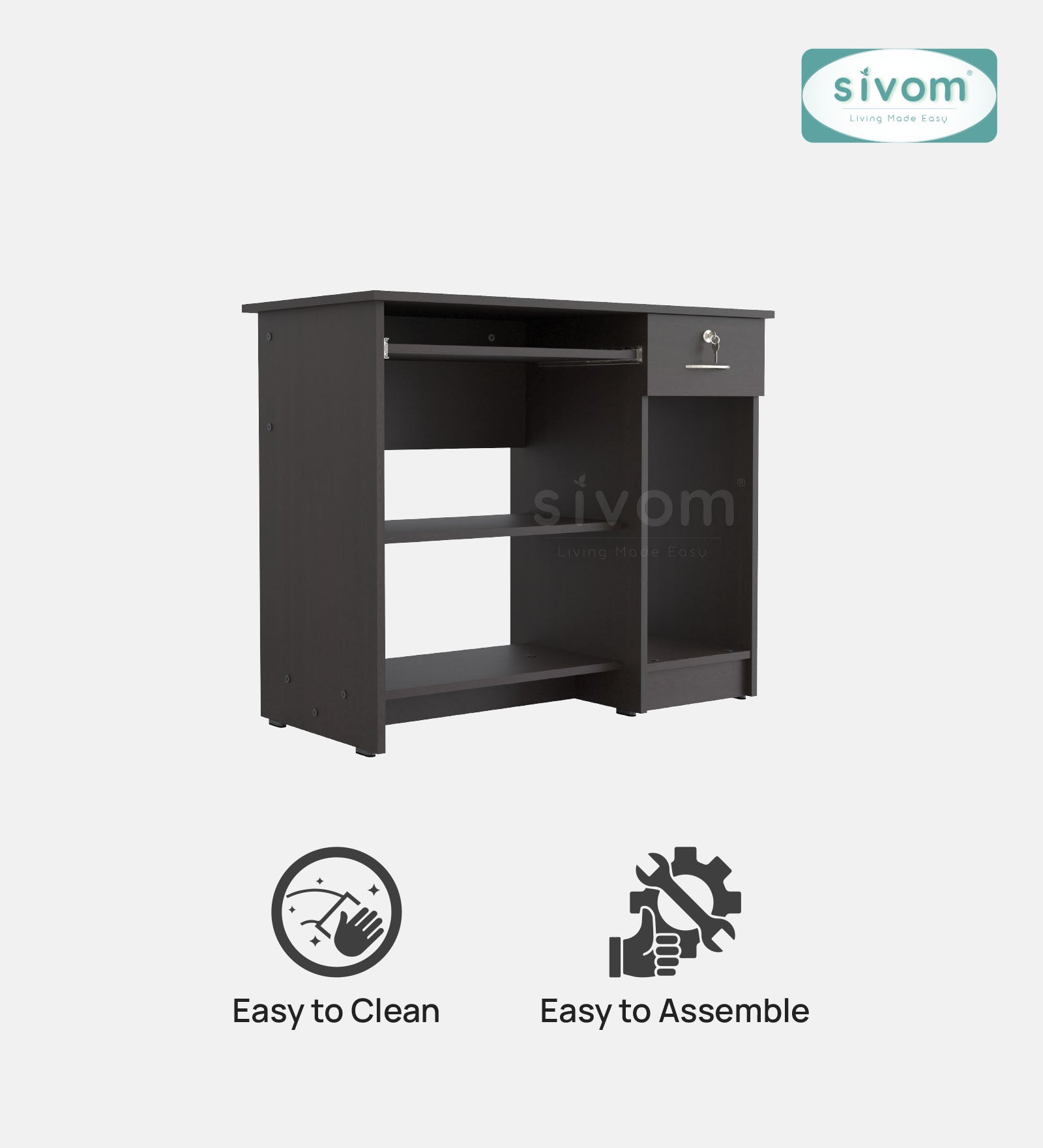 Sivom SIVOM Croma Study/Home Office Engineered Wood Computer Desk for Modern Homes | Elegant Design & Premium Finish