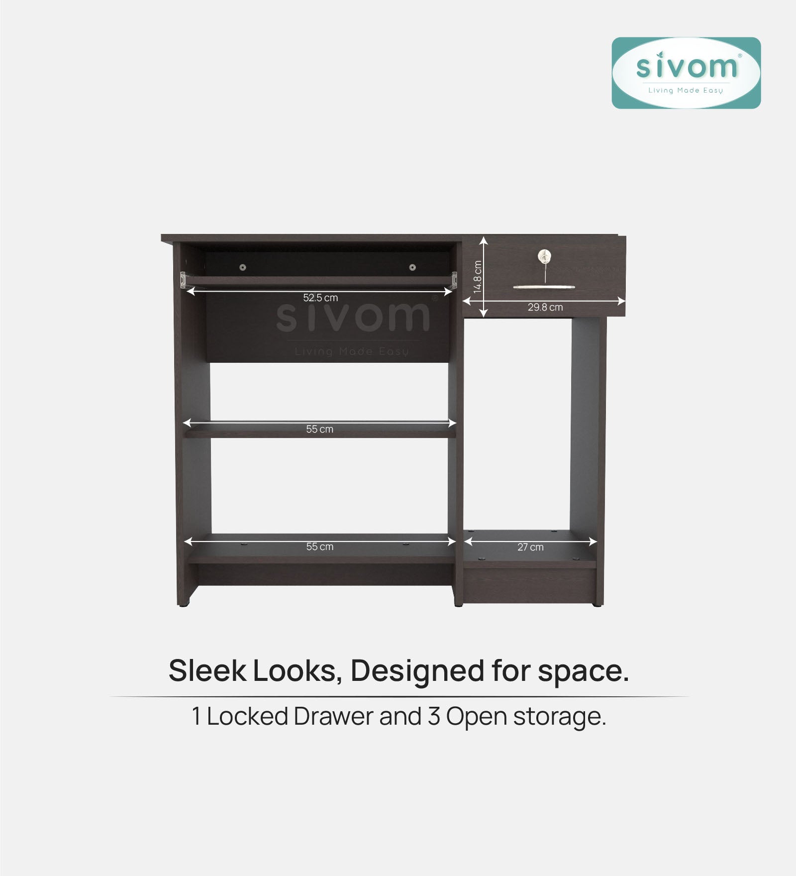 Sivom SIVOM Croma Study/Home Office Engineered Wood Computer Desk for Modern Homes | Elegant Design & Premium Finish