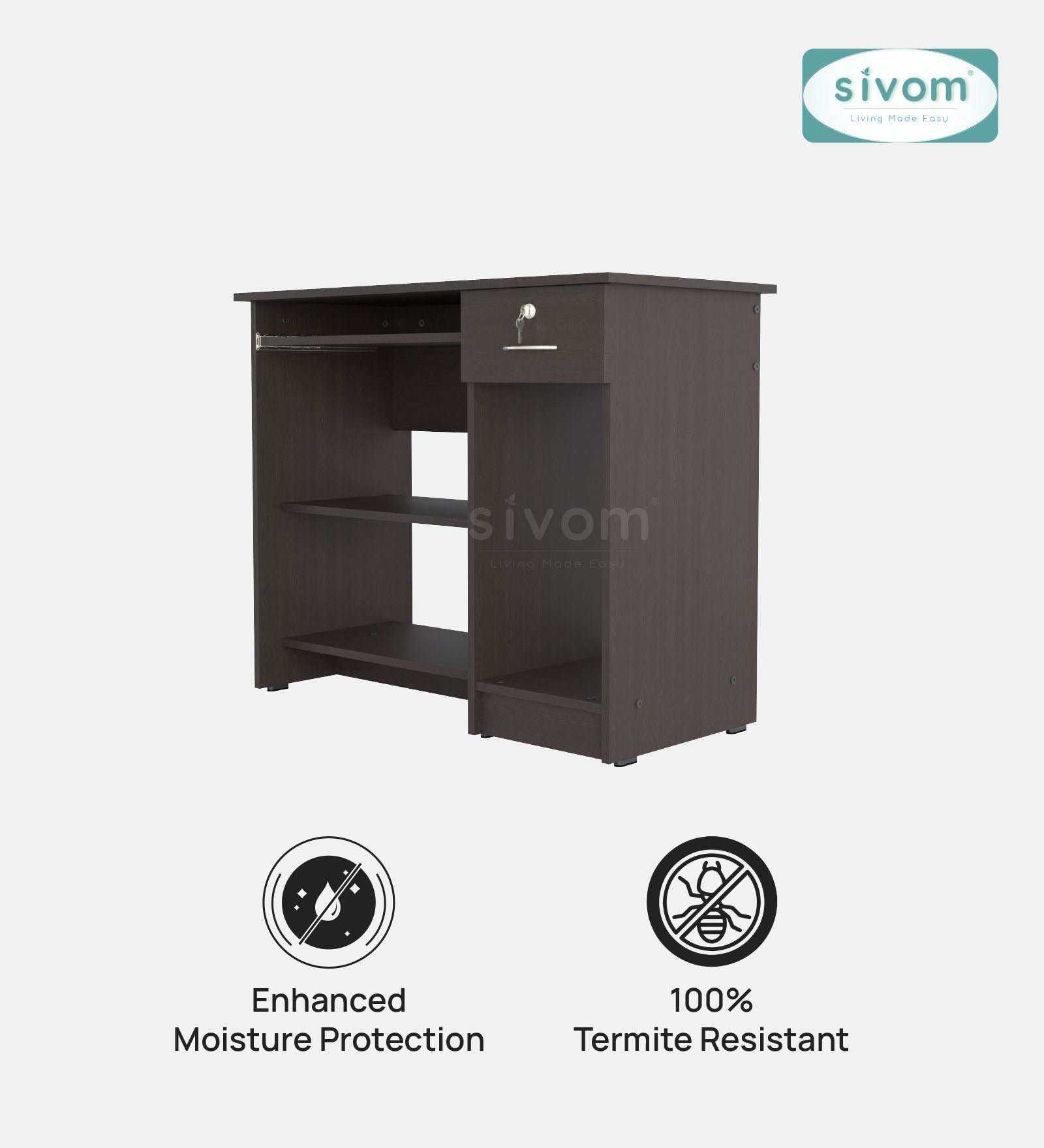 Sivom SIVOM Croma Study/Home Office Engineered Wood Computer Desk for Modern Homes | Elegant Design & Premium Finish