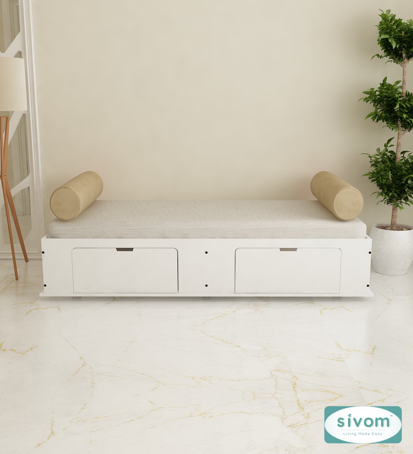 Sivom SIVOM Cyprus Multipurpose Diwan/Single Bed with Storage Engineered Wood Single Box Bed for Modern Homes | Elegant Design & Premium Finish