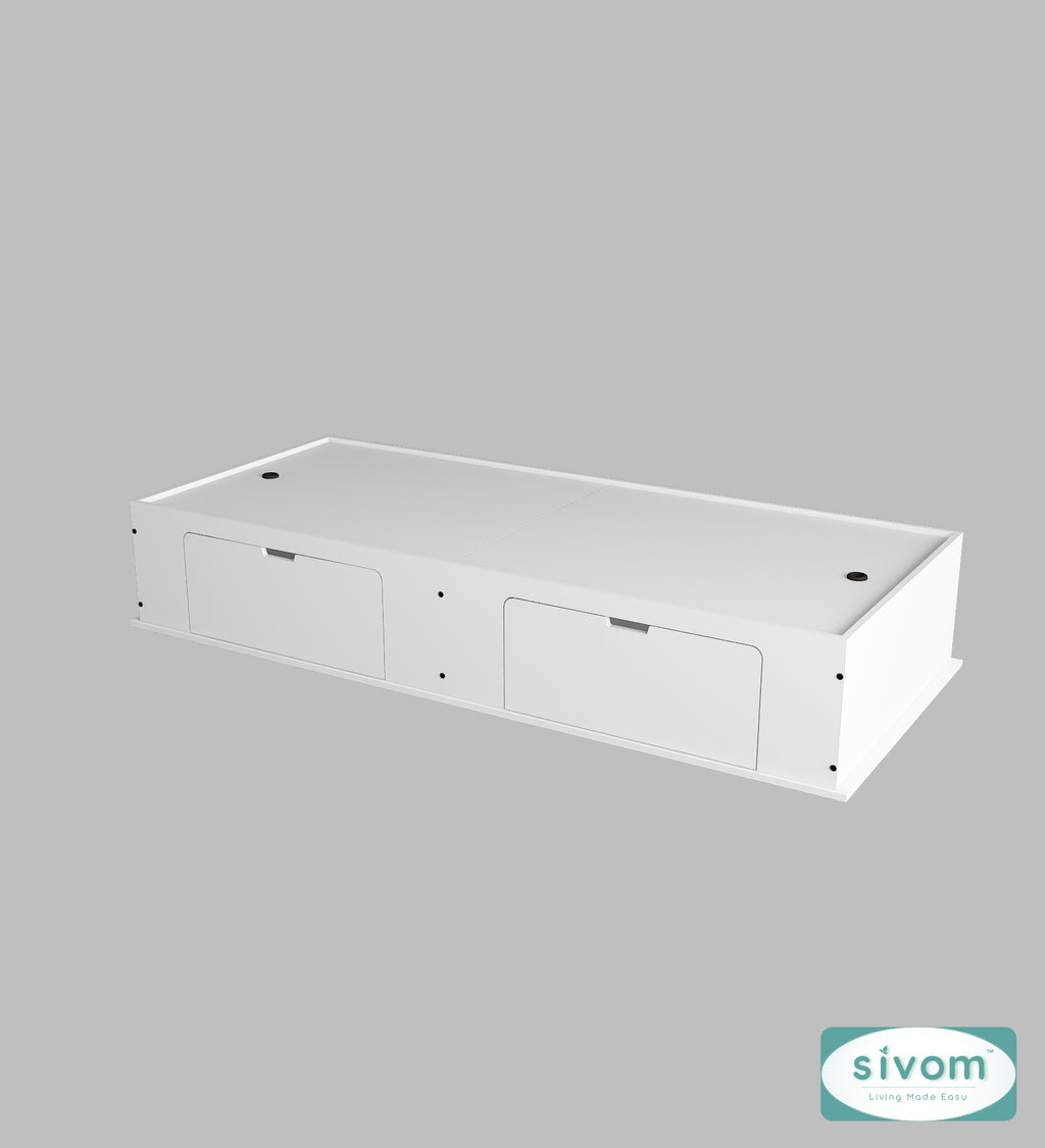 Sivom SIVOM Cyprus Multipurpose Diwan/Single Bed with Storage Engineered Wood Single Box Bed for Modern Homes | Elegant Design & Premium Finish