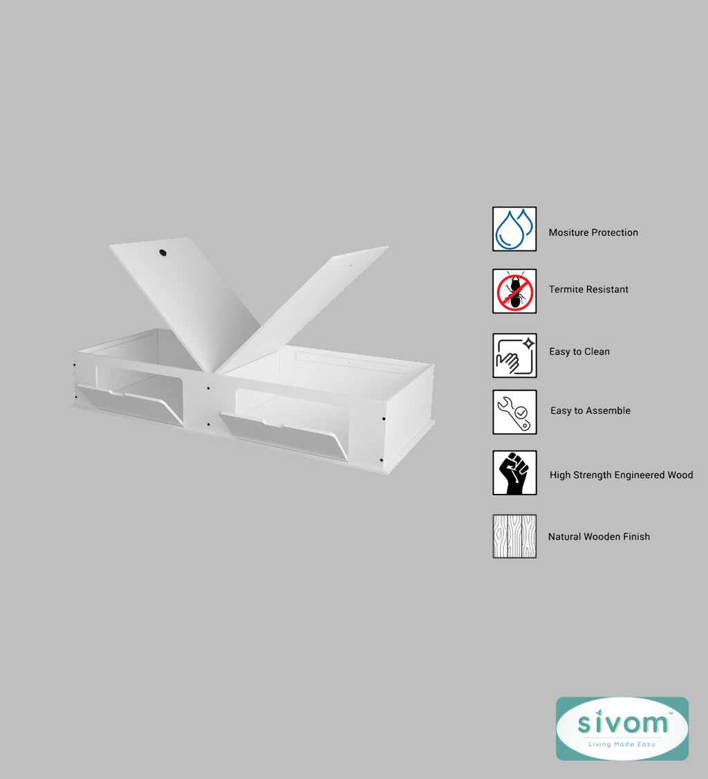 Sivom SIVOM Cyprus Multipurpose Diwan/Single Bed with Storage Engineered Wood Single Box Bed for Modern Homes | Elegant Design & Premium Finish