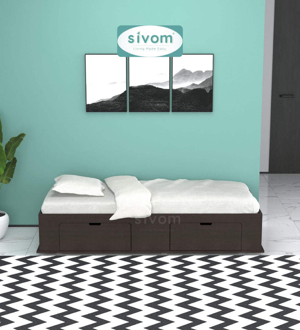 Sivom SIVOM Cyprus Multipurpose Diwan/Single Bed with Storage Engineered Wood Single Box Bed for Modern Homes | Elegant Design & Premium Finish