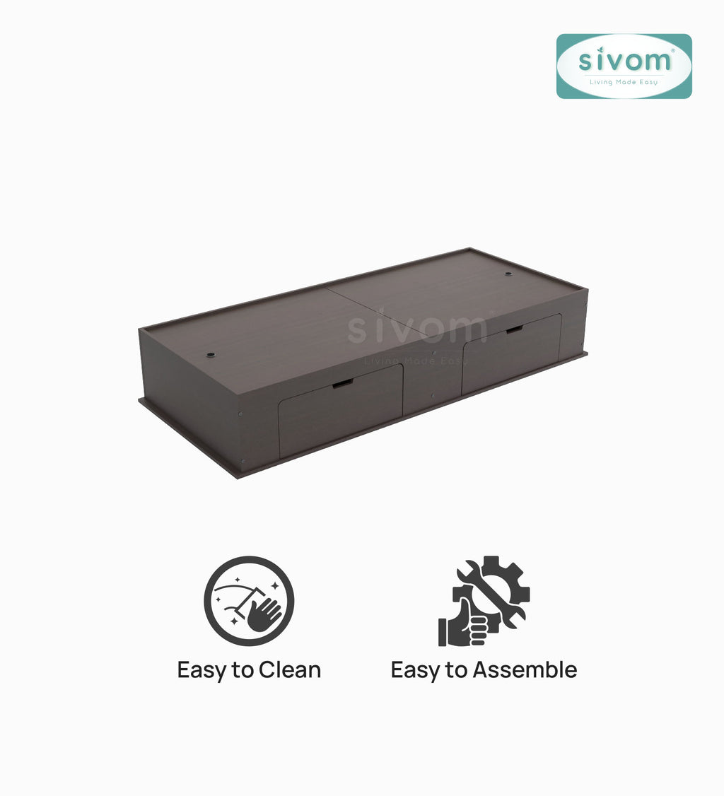 Sivom SIVOM Cyprus Multipurpose Diwan/Single Bed with Storage Engineered Wood Single Box Bed for Modern Homes | Elegant Design & Premium Finish