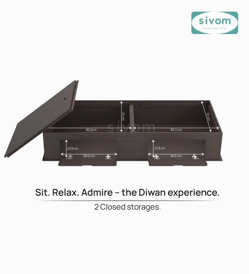 Sivom SIVOM Cyprus Multipurpose Diwan/Single Bed with Storage Engineered Wood Single Box Bed for Modern Homes | Elegant Design & Premium Finish