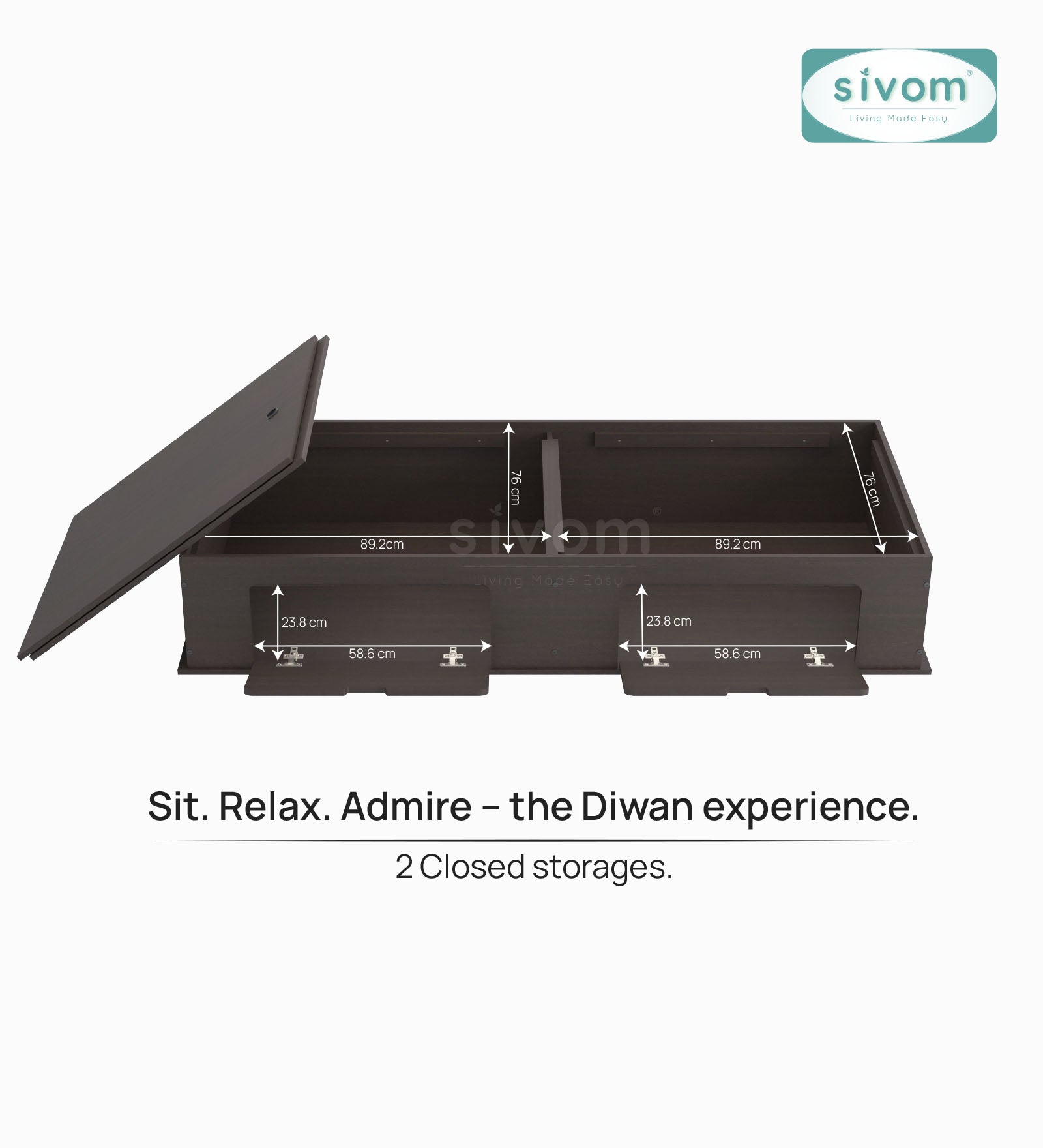 Sivom SIVOM Cyprus Multipurpose Diwan/Single Bed with Storage Engineered Wood Single Box Bed for Modern Homes | Elegant Design & Premium Finish