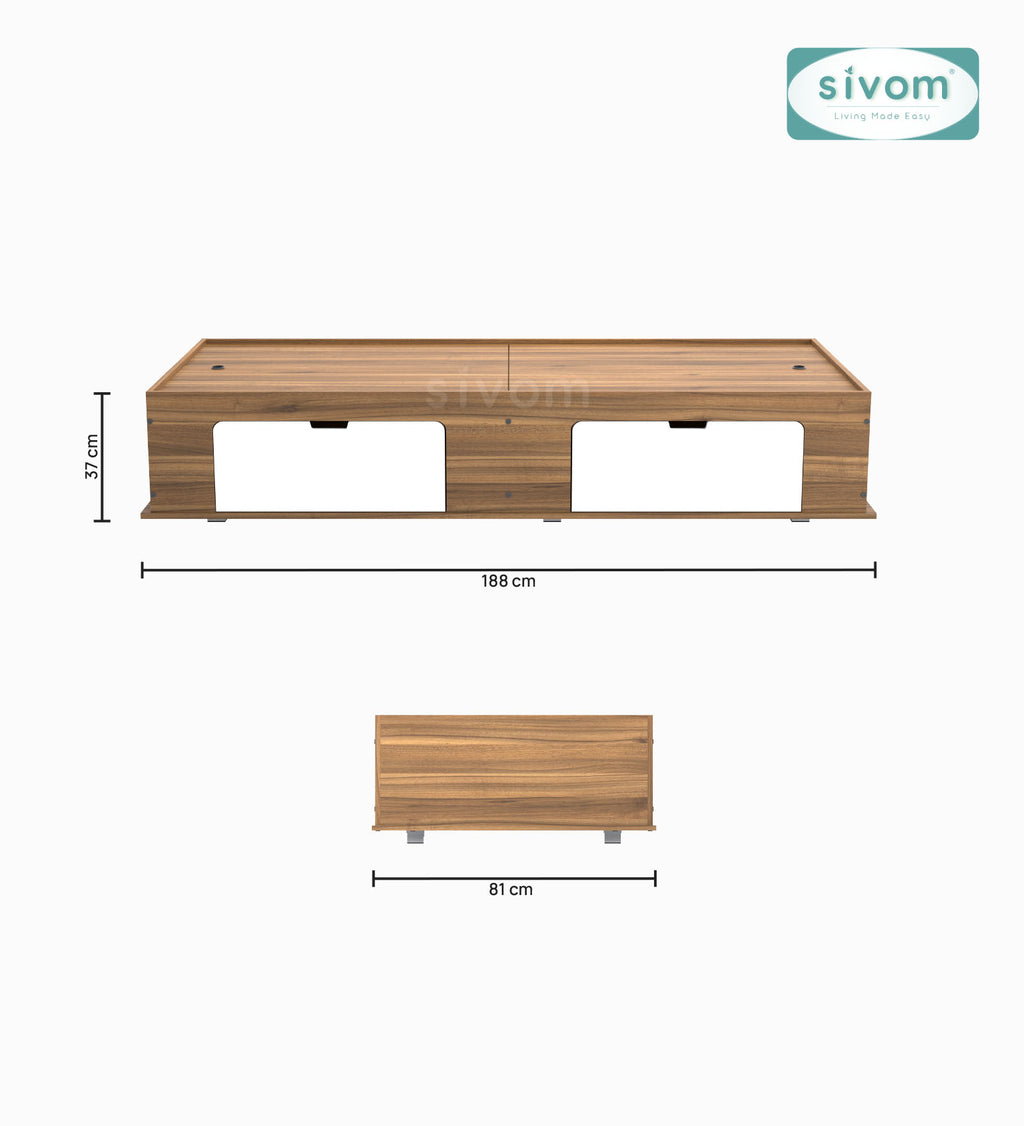 Sivom SIVOM Cyprus Multipurpose Diwan/Single Bed with Storage Engineered Wood Single Box Bed for Modern Homes | Elegant Design & Premium Finish
