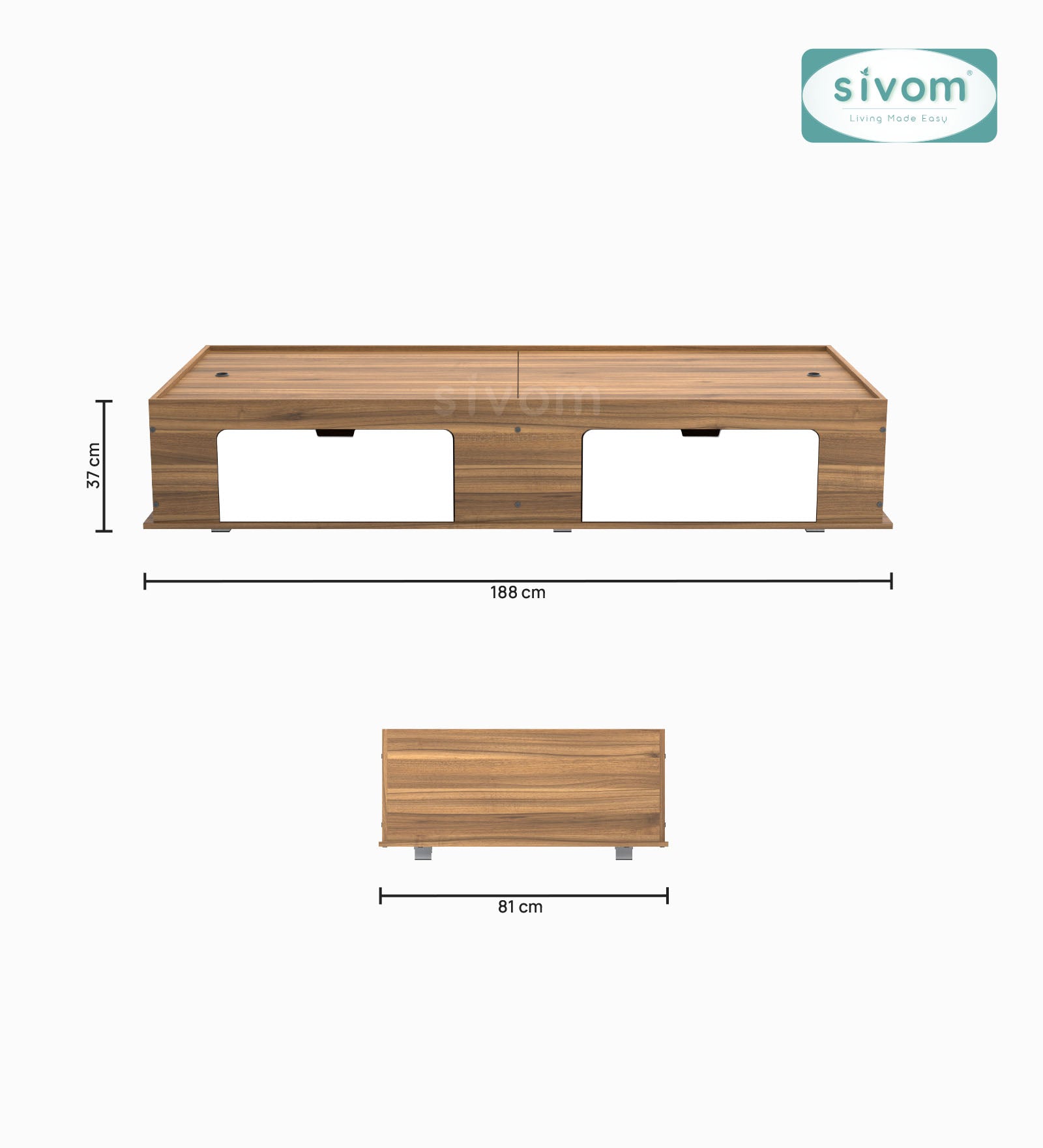 Sivom SIVOM Cyprus Multipurpose Diwan/Single Bed with Storage Engineered Wood Single Box Bed for Modern Homes | Elegant Design & Premium Finish