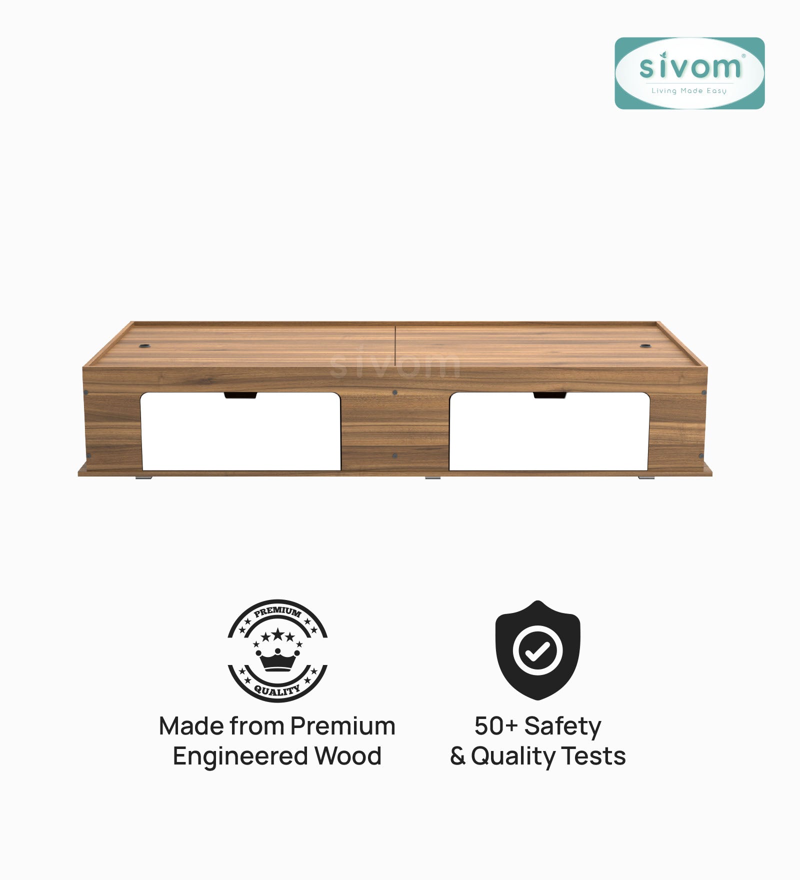 Sivom SIVOM Cyprus Multipurpose Diwan/Single Bed with Storage Engineered Wood Single Box Bed for Modern Homes | Elegant Design & Premium Finish