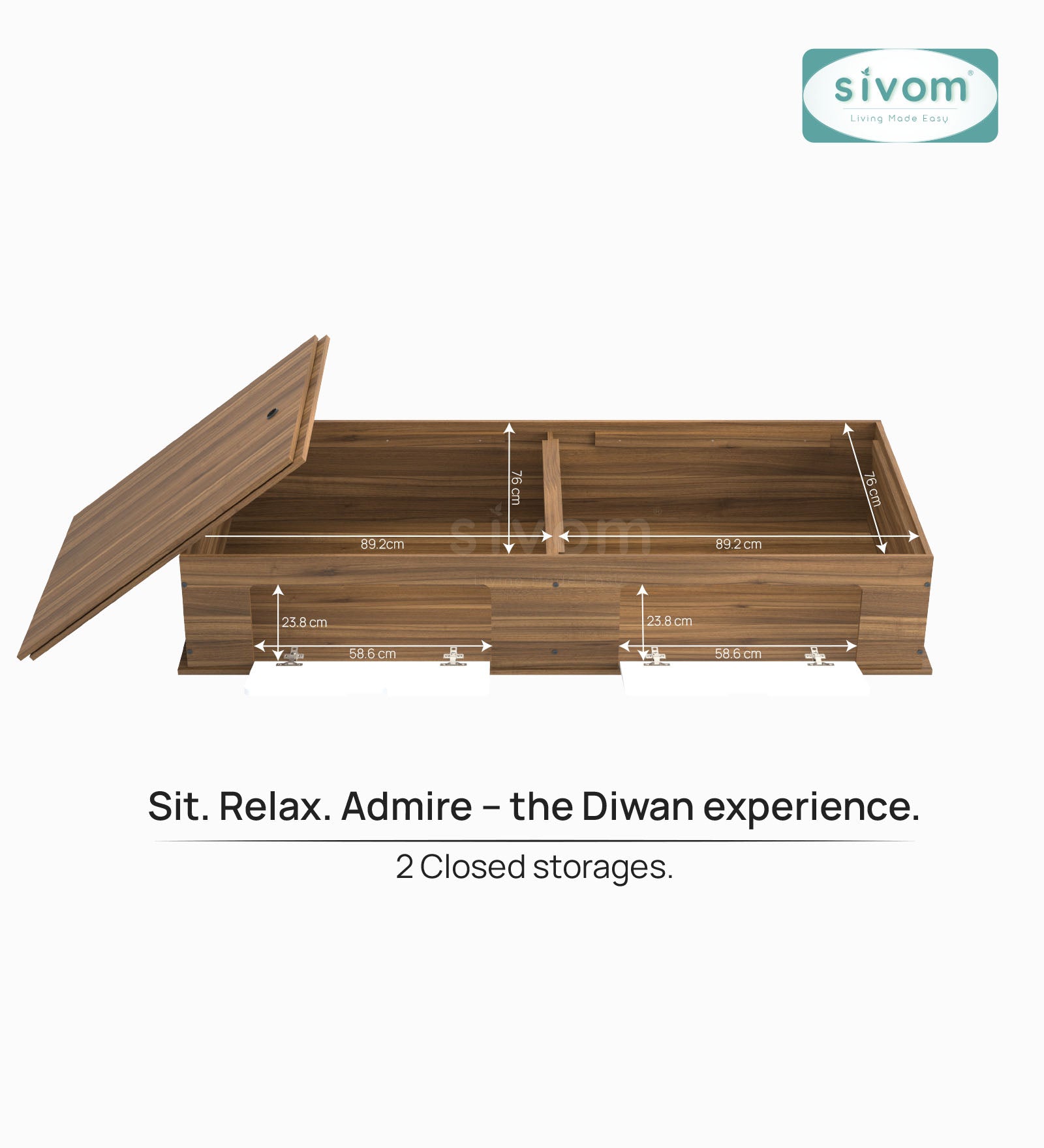 Sivom SIVOM Cyprus Multipurpose Diwan/Single Bed with Storage Engineered Wood Single Box Bed for Modern Homes | Elegant Design & Premium Finish