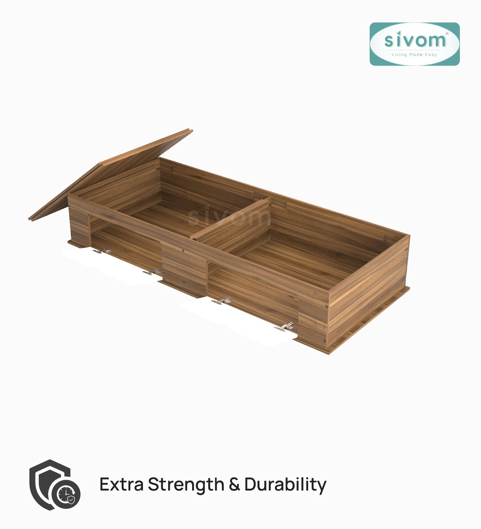 Sivom SIVOM Cyprus Multipurpose Diwan/Single Bed with Storage Engineered Wood Single Box Bed for Modern Homes | Elegant Design & Premium Finish