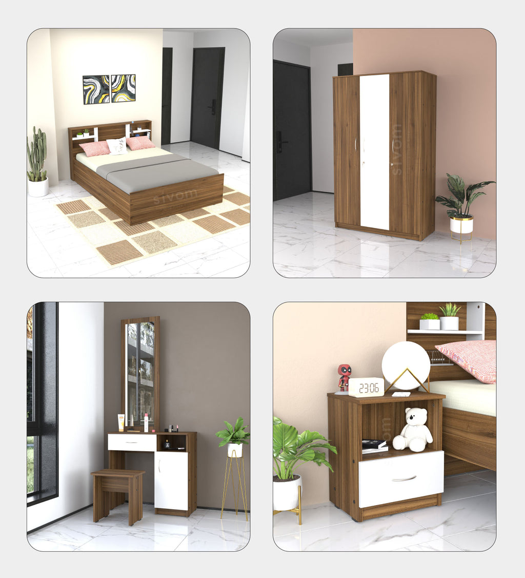 Sivom furniture Darkstar Queen With Storage Bedroom Combo