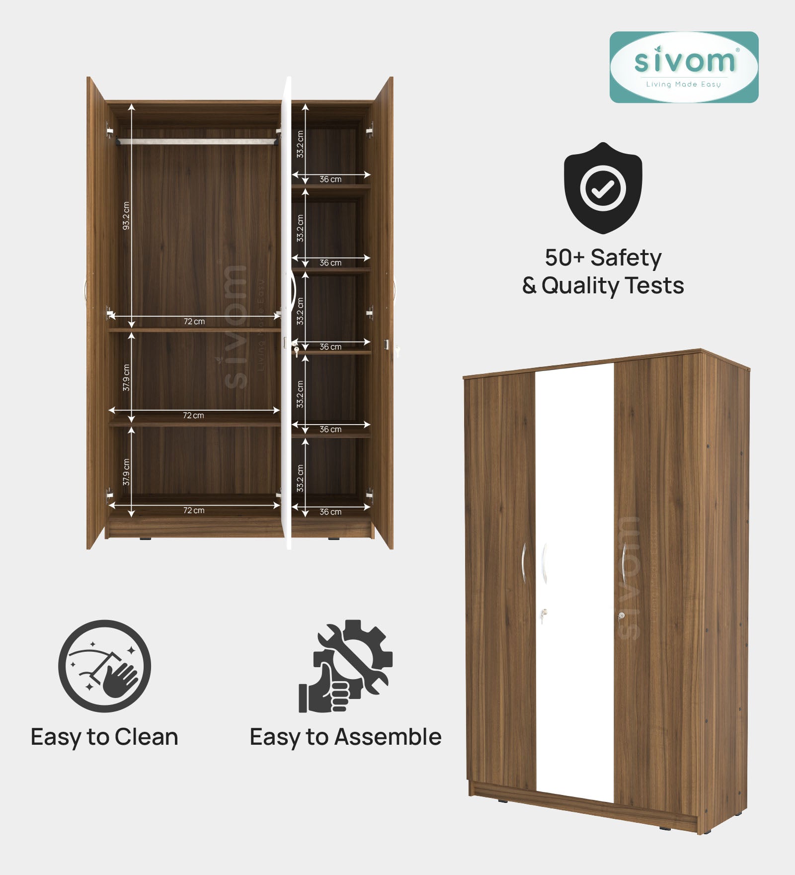 Sivom furniture Darkstar King With Storage Bedroom Combo