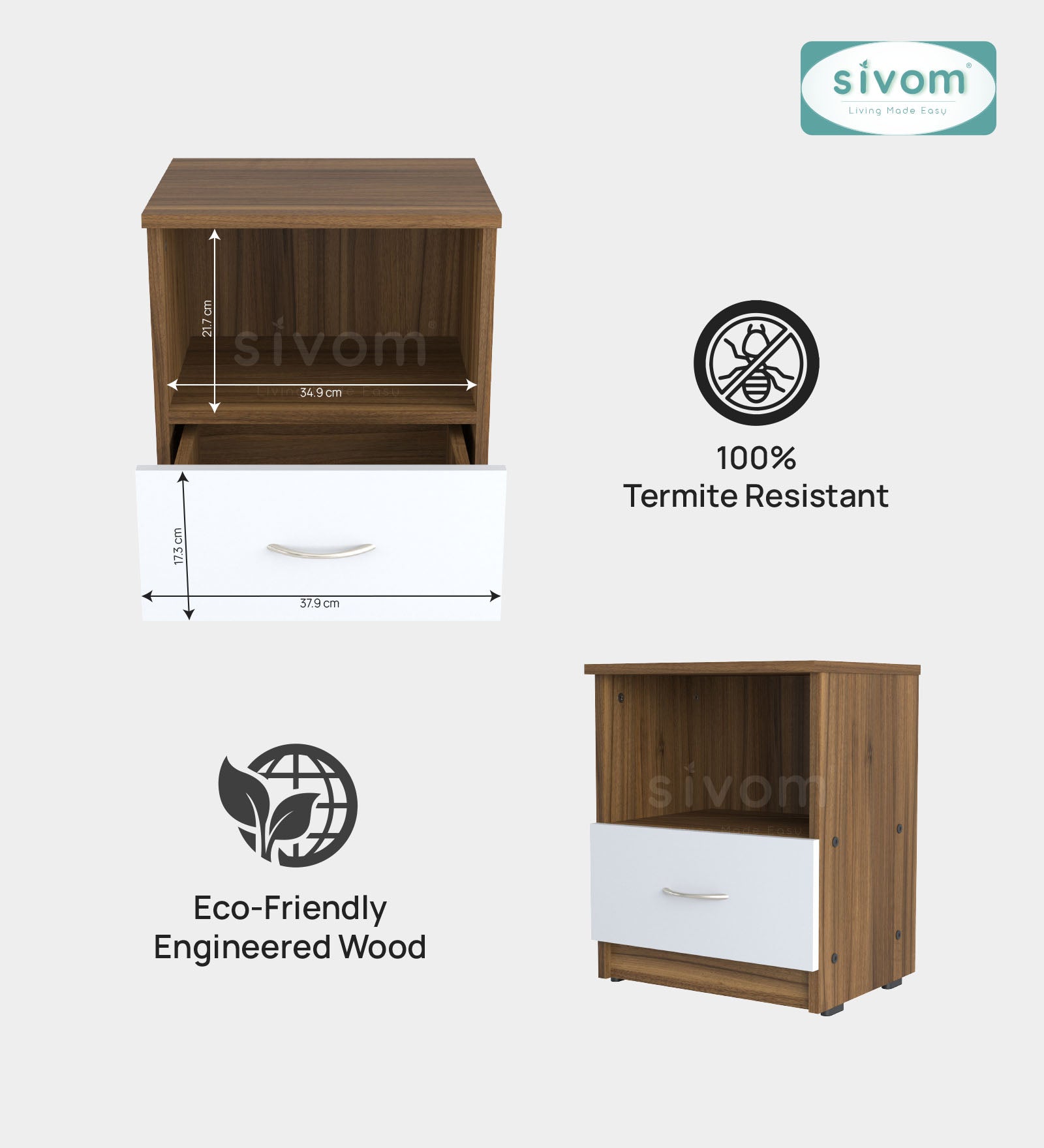 Sivom furniture Darkstar King With Storage Bedroom Combo