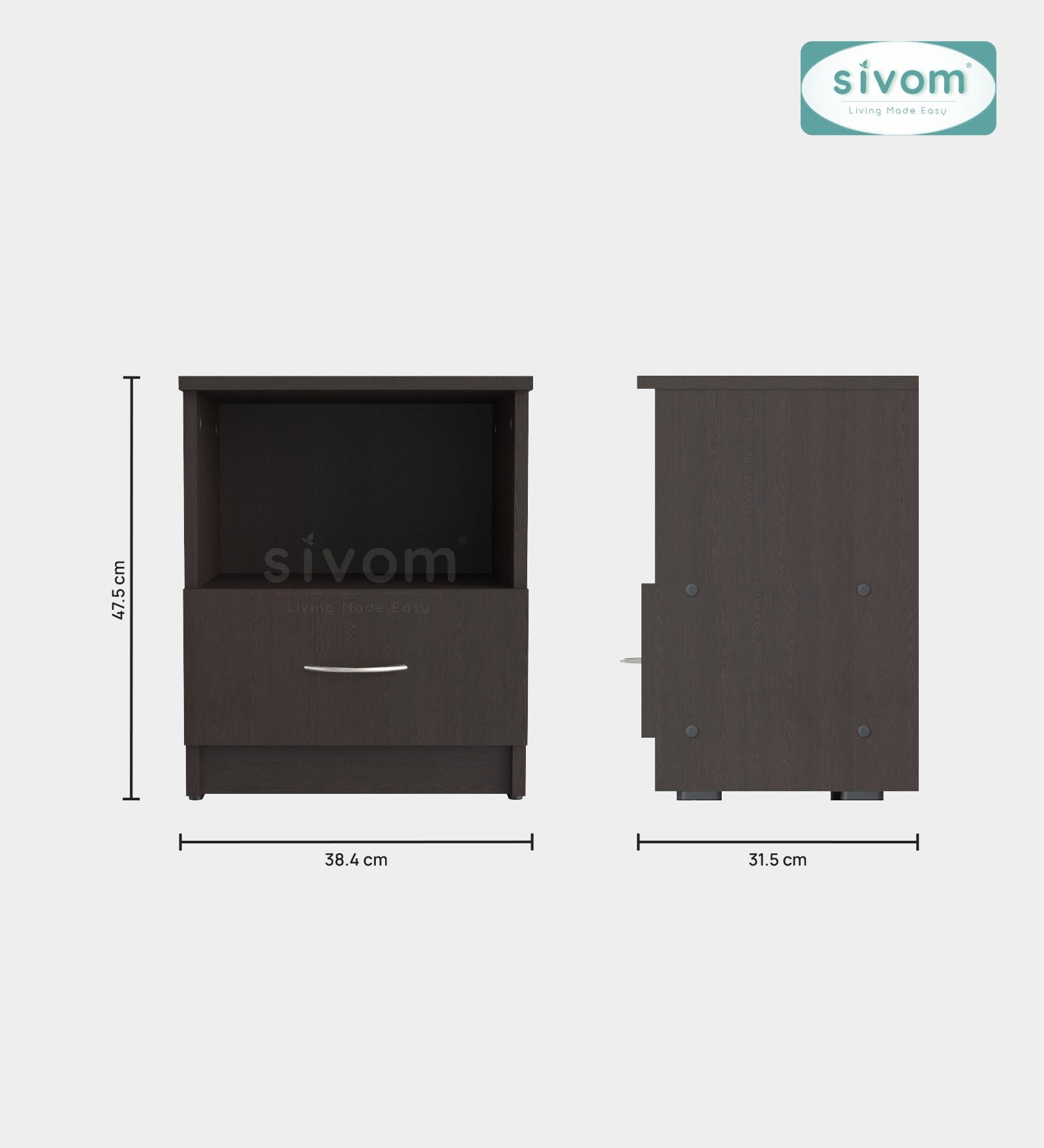 Sivom furniture Darkstar Queen With Storage Bedroom Combo