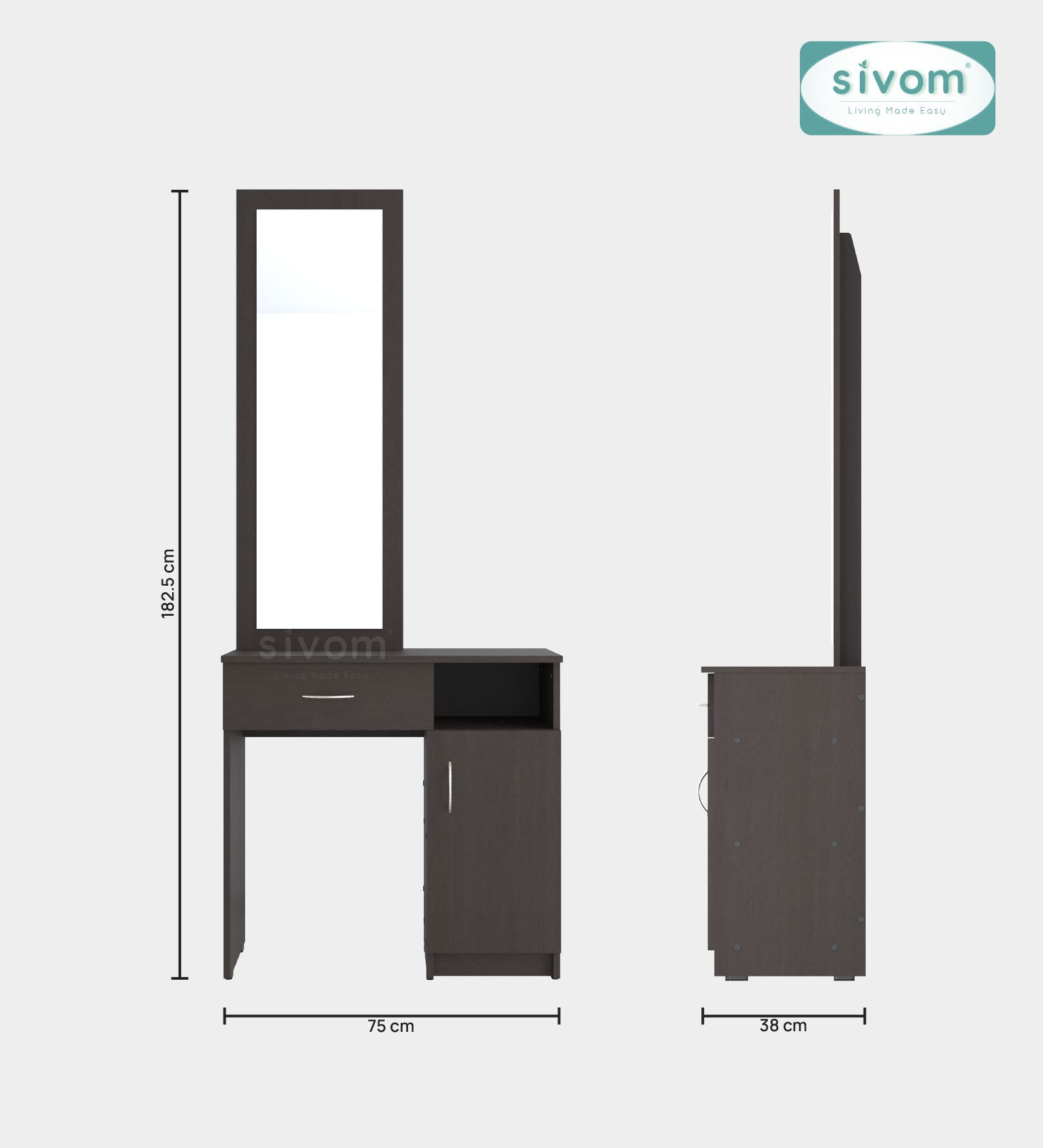 Sivom furniture Darkstar King With Storage Bedroom Combo