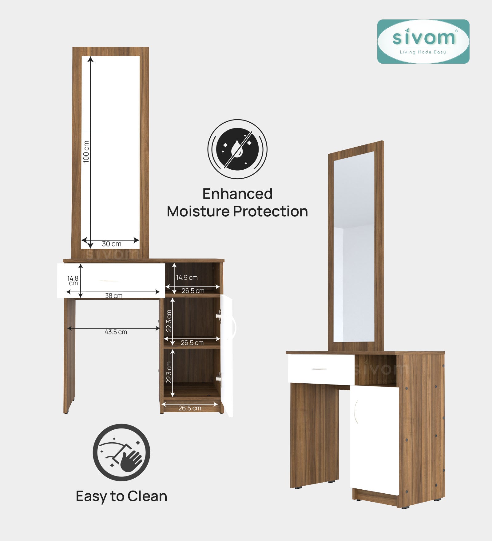 Sivom furniture Darwin Queen With Storage Bedroom Combo
