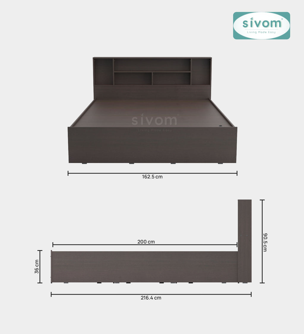 Sivom furniture Darwin Queen With Storage Bedroom Combo