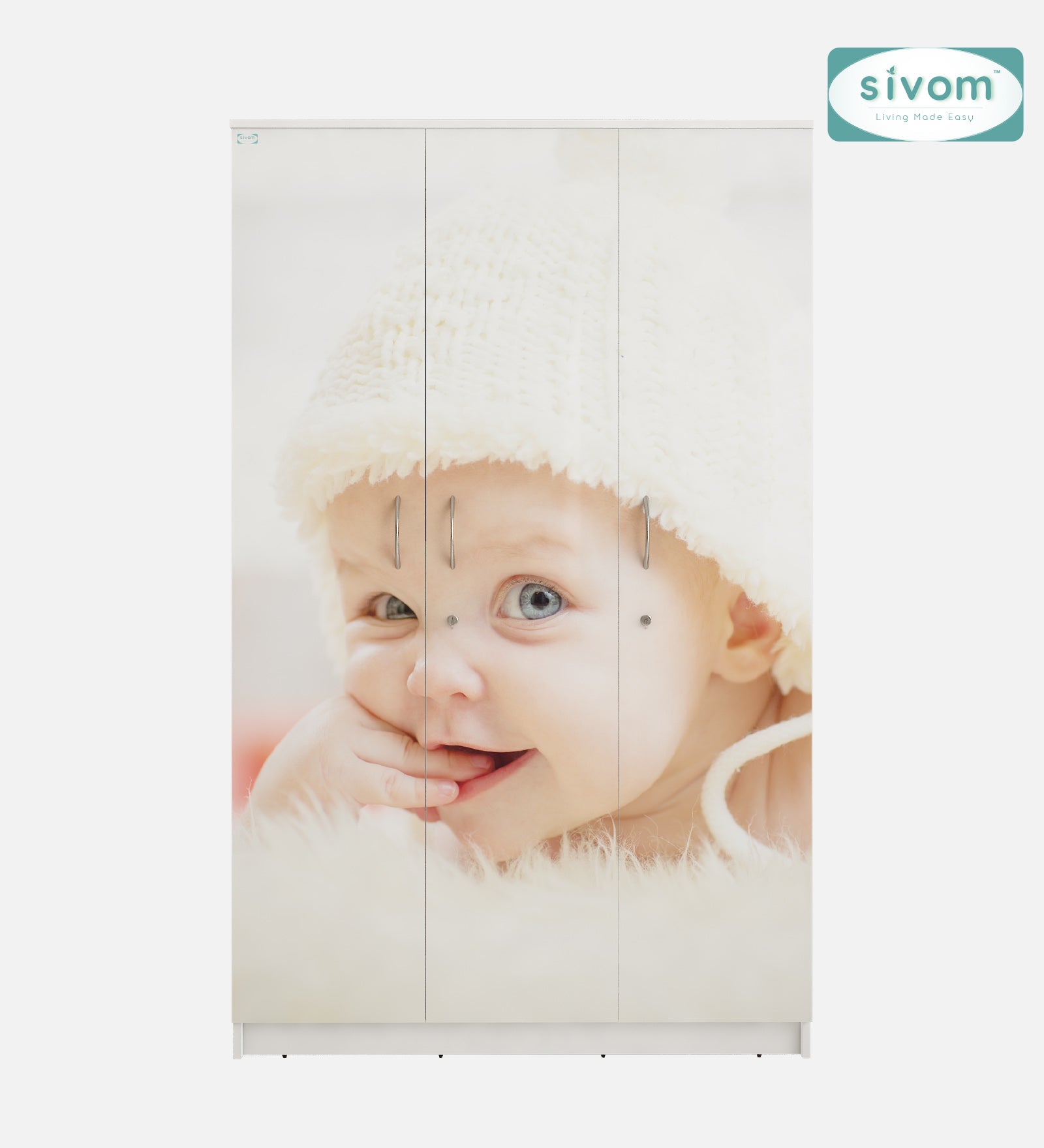 Sivom SIVOM Desire Digital Printed Multipurpose 3 Door Wardrobe / Spacious Shelves with Hanging Rail Engineered Wood 3 Door Wardrobe for Modern Homes | Elegant Design & Premium Finish