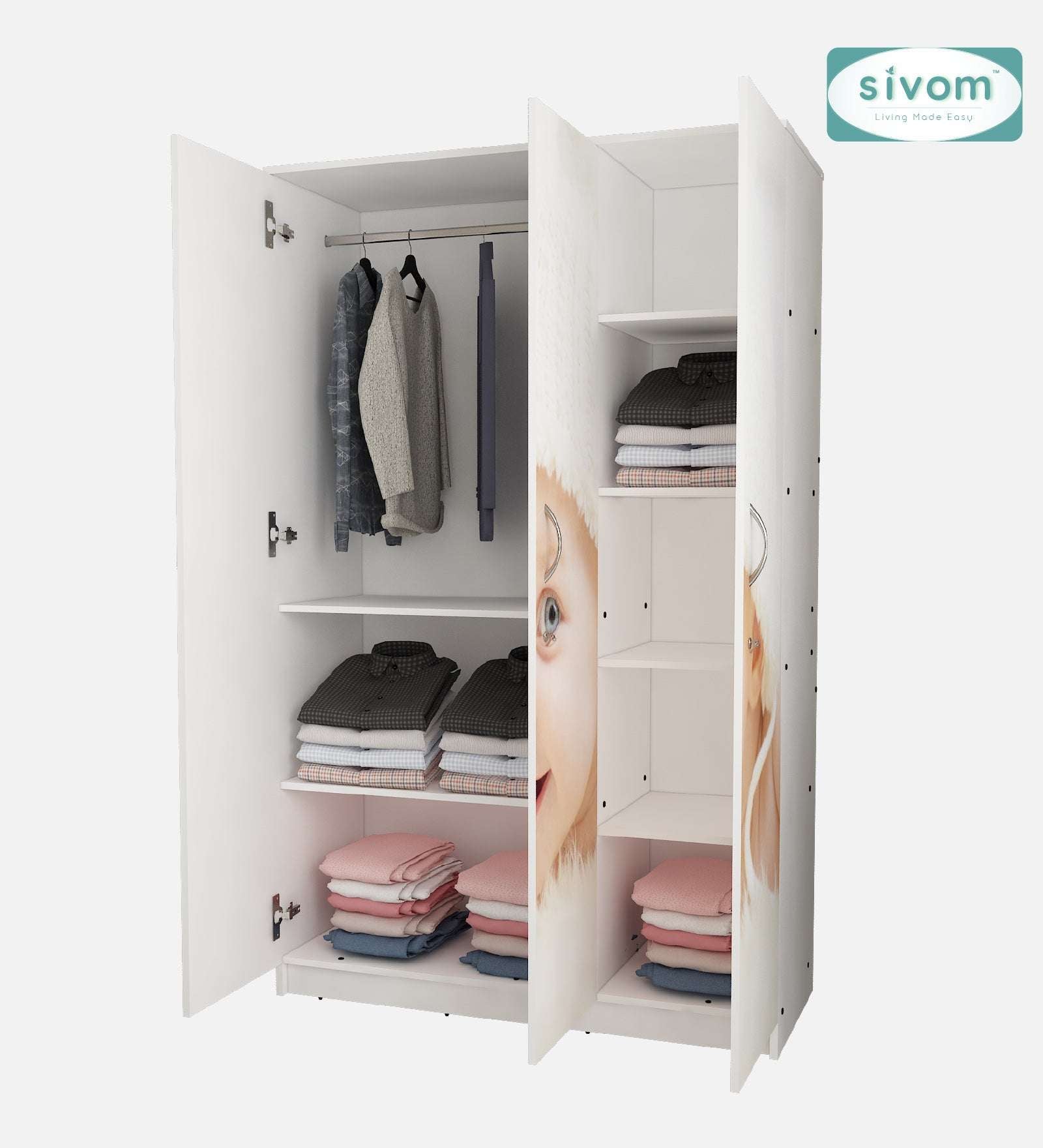 Sivom SIVOM Desire 3 Door Wardrobe Closet