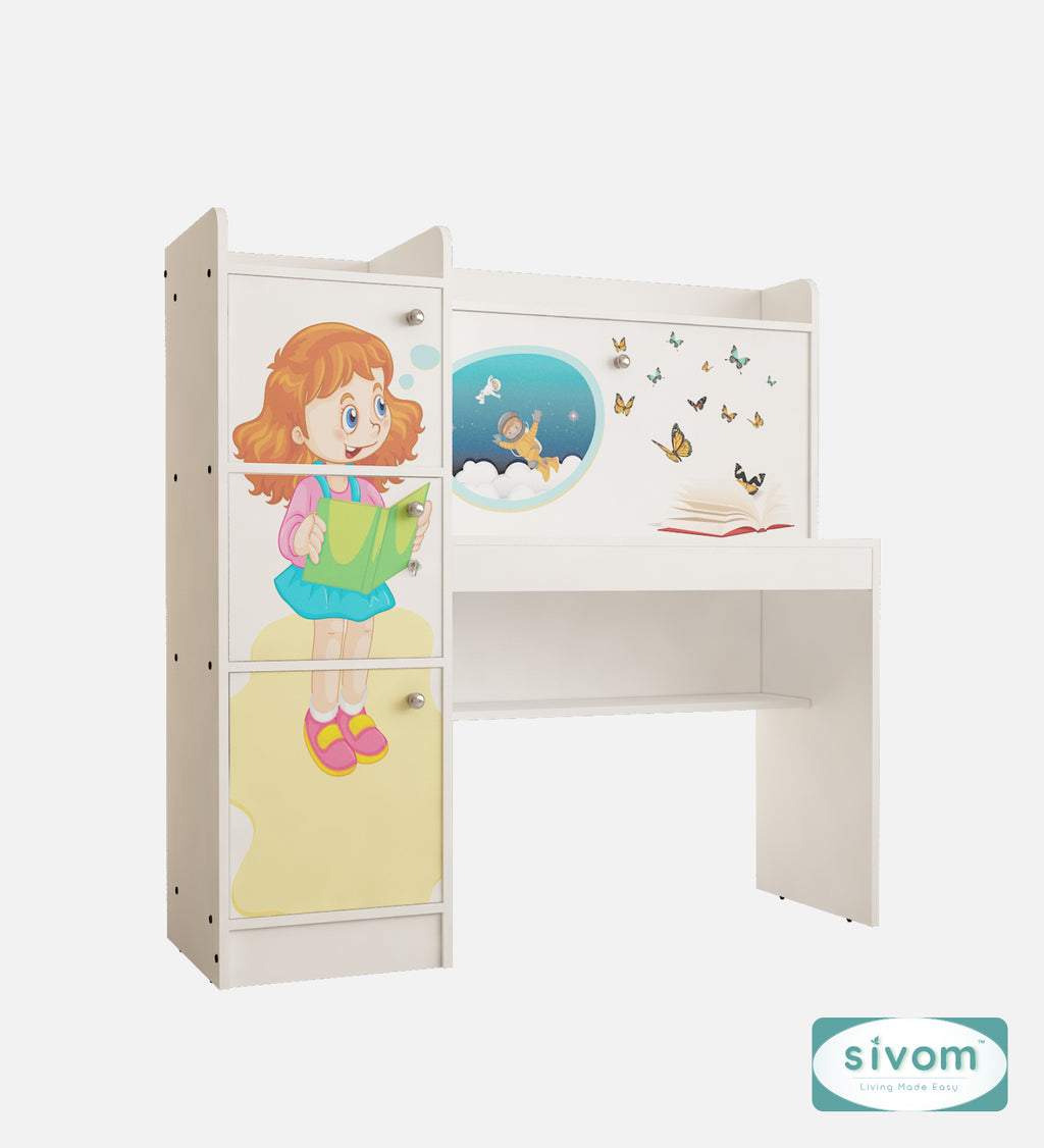 Sivom SIVOM Desky Digital Printed Multipurpose Study/Home/Office Table Engineered Wood Study Table (Free Standing, Finish Color , Knock Down) for Modern Homes | Elegant Design & Premium Finish