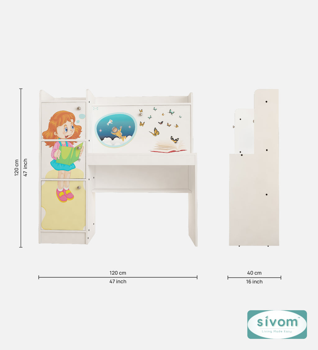 Sivom SIVOM Desky Digital Printed Multipurpose Study/Home/Office Table Engineered Wood Study Table (Free Standing, Finish Color , Knock Down) for Modern Homes | Elegant Design & Premium Finish