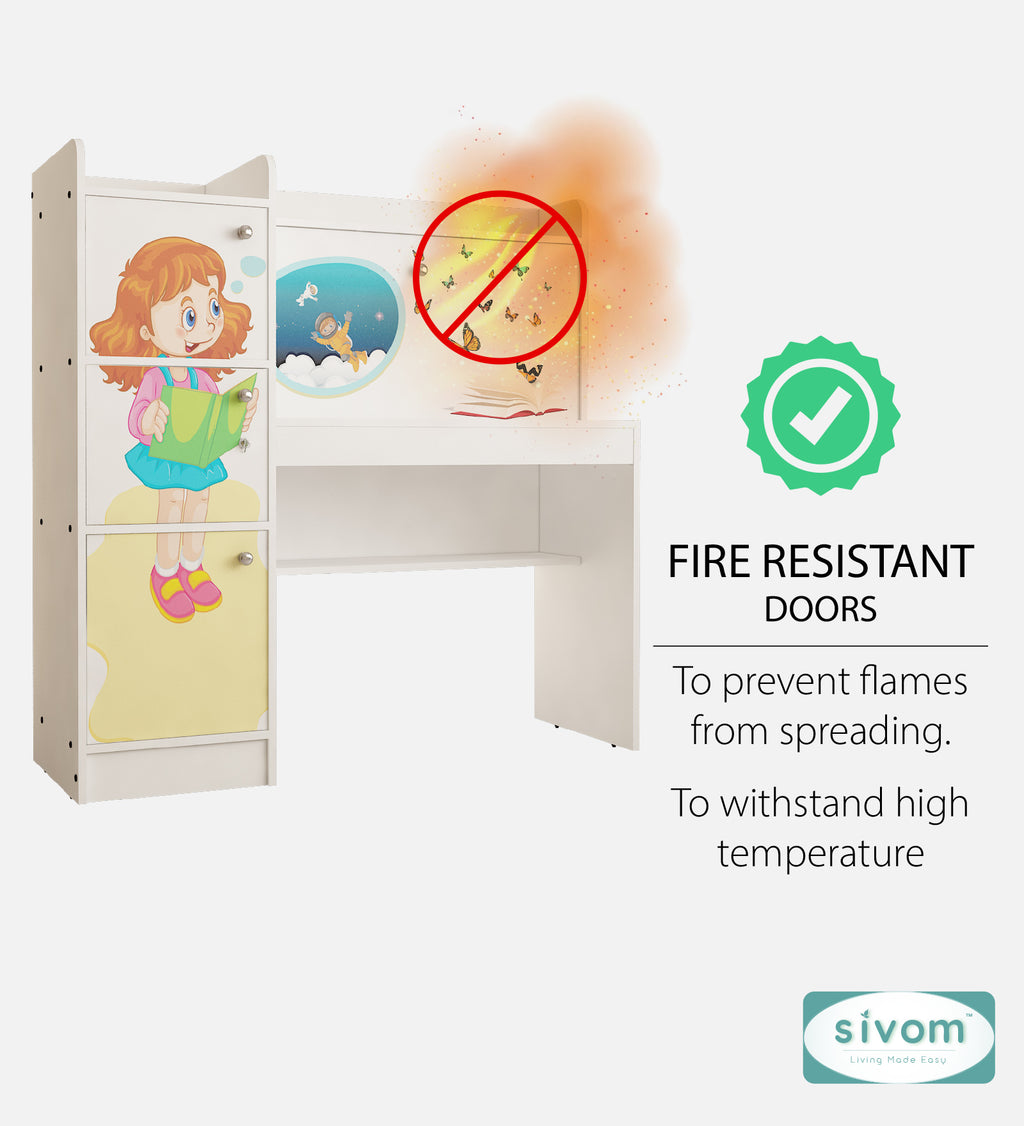 Sivom SIVOM Desky Digital Printed Multipurpose Study/Home/Office Table Engineered Wood Study Table (Free Standing, Finish Color , Knock Down) for Modern Homes | Elegant Design & Premium Finish