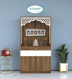 Sivom SIVOM Dharshan Home Temple/Pooja Unit/Home Mandir/ Engineered Wood Home Temple (Height: 148, Knock Down) for Modern Homes | Elegant Design & Premium Finish