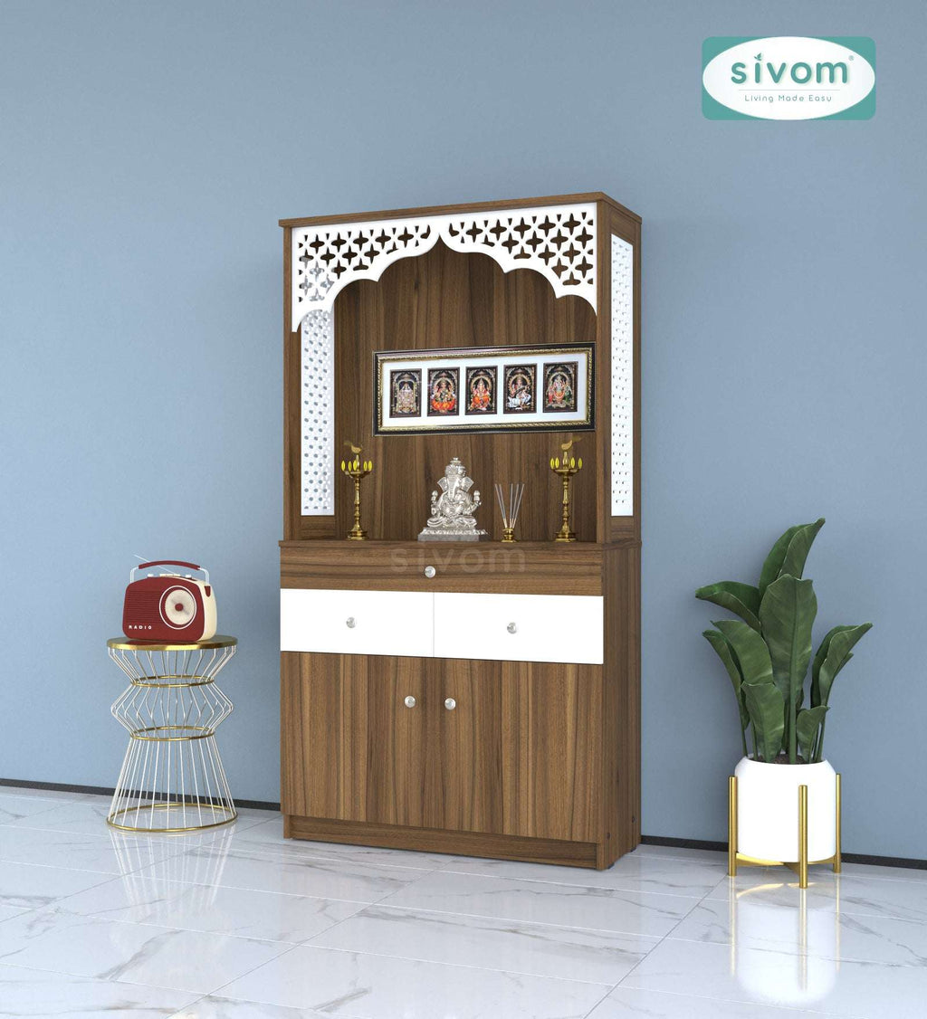 Sivom SIVOM Dharshan Home Temple/Pooja Unit/Home Mandir/ Engineered Wood Home Temple (Height: 148, Knock Down) for Modern Homes | Elegant Design & Premium Finish