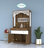 Sivom SIVOM Dharshan Home Temple/Pooja Unit/Home Mandir/ Engineered Wood Home Temple (Height: 148, Knock Down) for Modern Homes | Elegant Design & Premium Finish